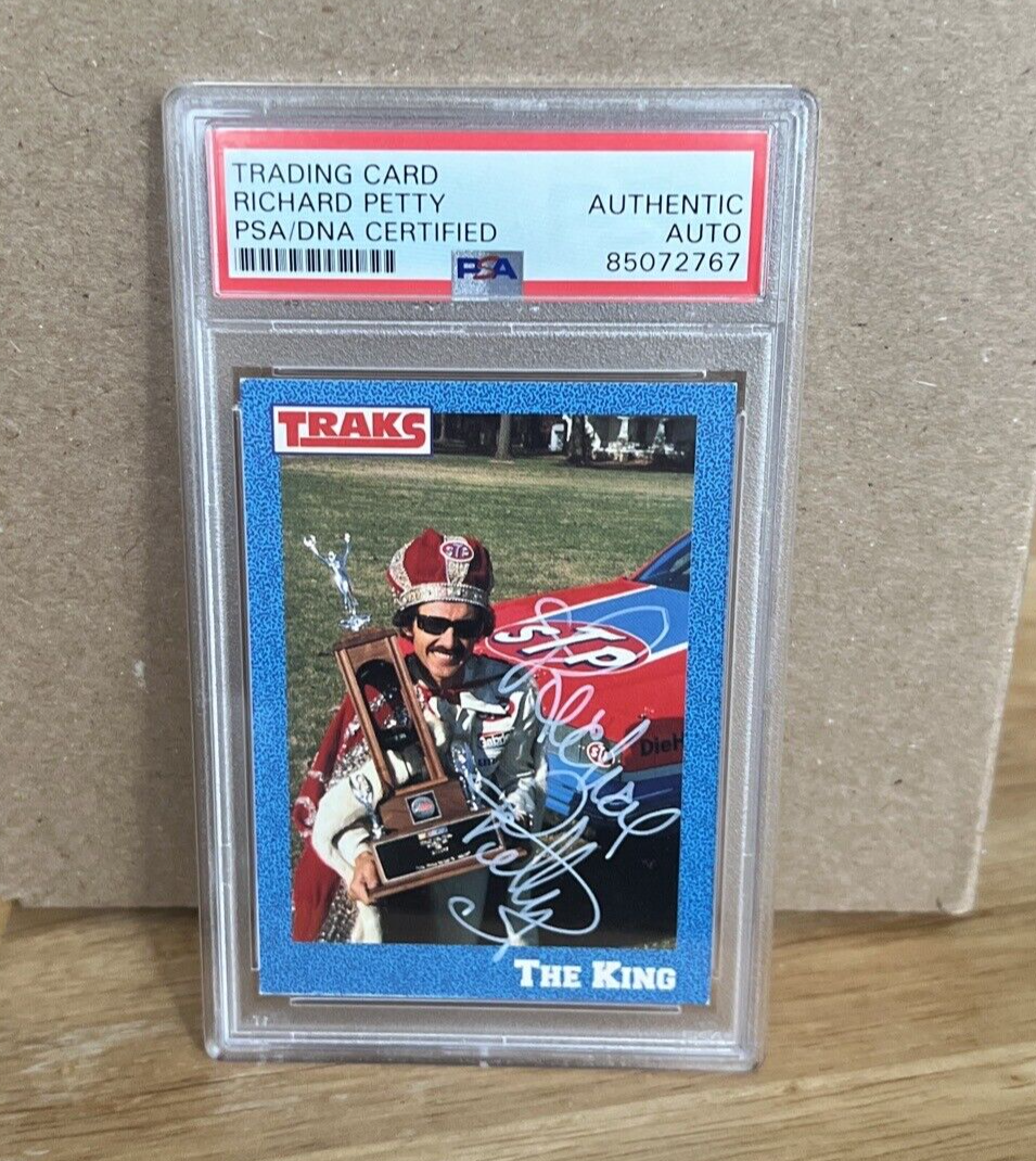 Richard Petty Autographed Signed 1991 Traks Racing Card TK #19 PSA Auth Slab