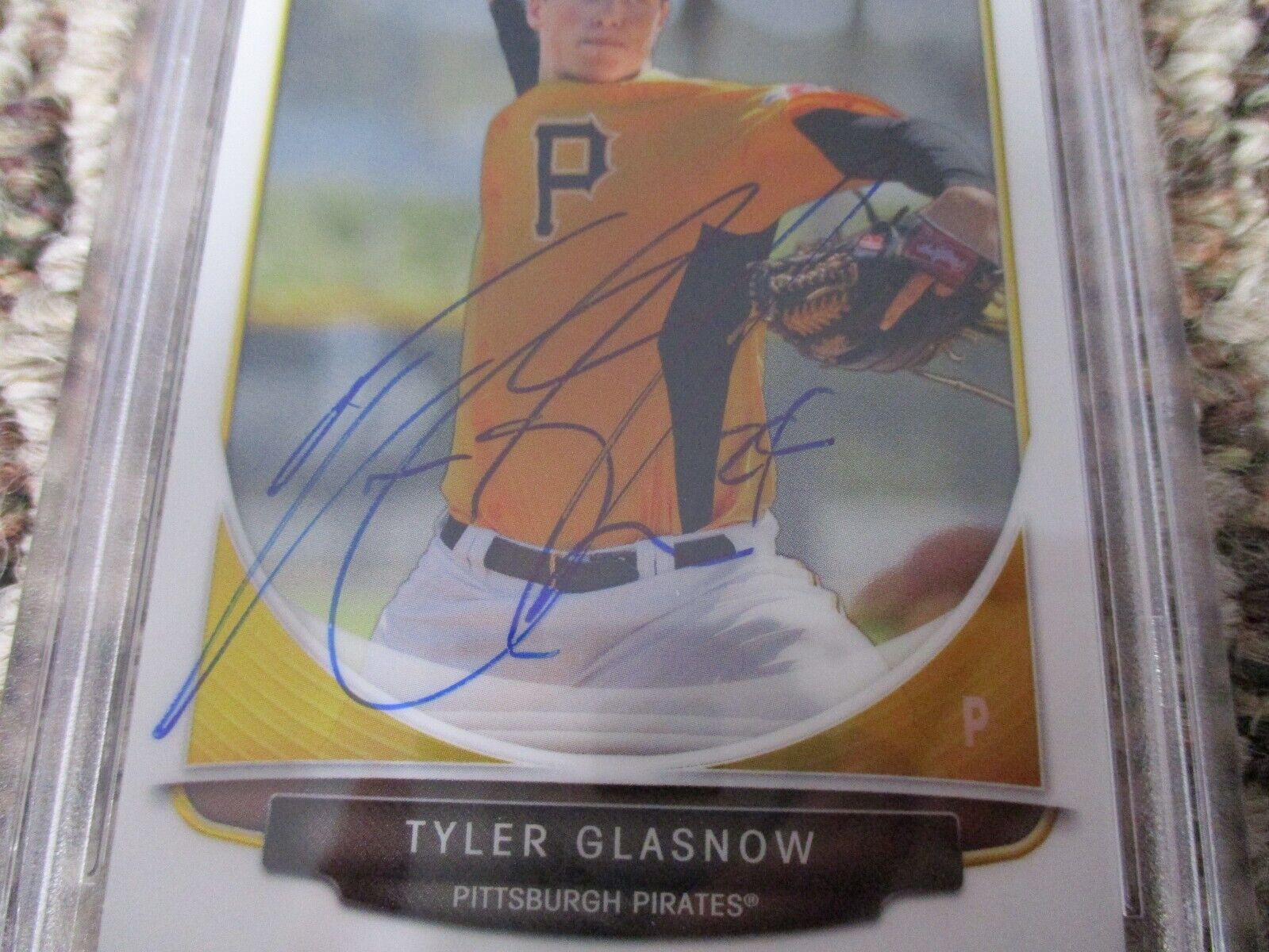 MLB Tyler Glasnow Pittsburgh Pirates Autographed Signed Topps BC Card PSA Slab