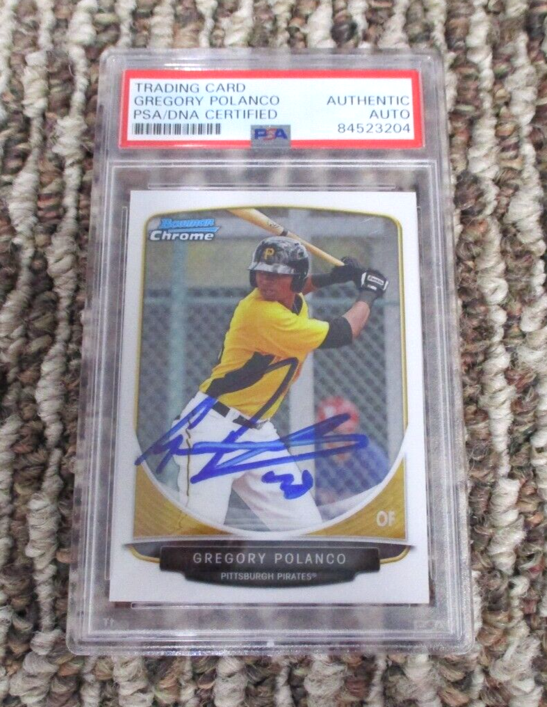 MLB Gregory Polanco Pittsburgh Pirates Autographed Signed Topps BC Card PSA Slab