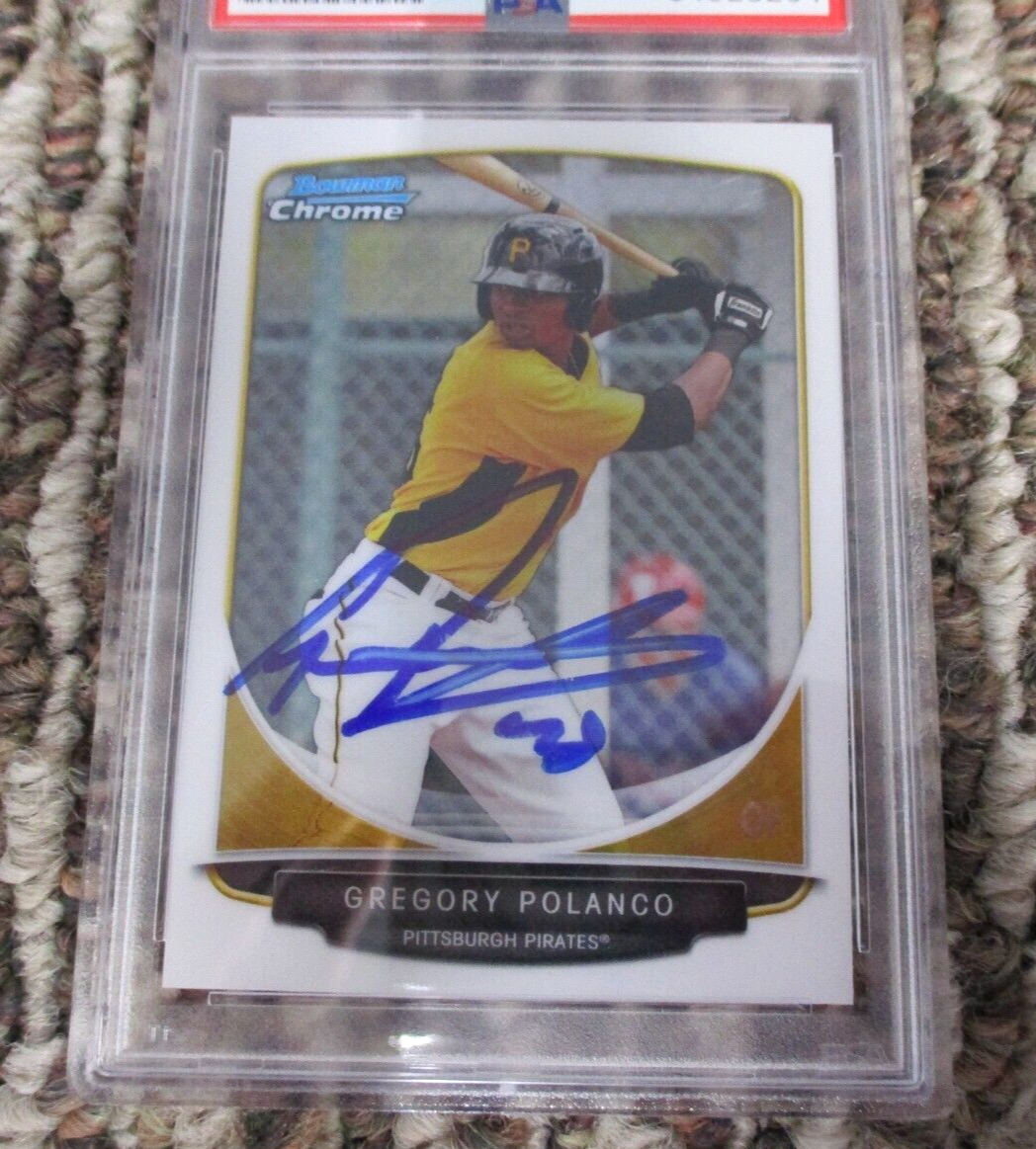 MLB Gregory Polanco Pittsburgh Pirates Autographed Signed Topps BC Card PSA Slab