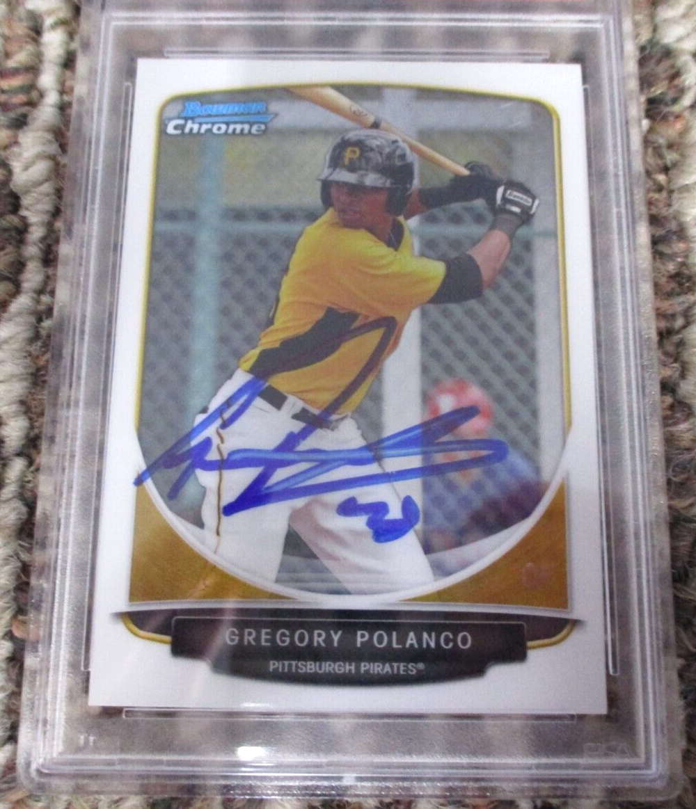 MLB Gregory Polanco Pittsburgh Pirates Autographed Signed Topps BC Card PSA Slab