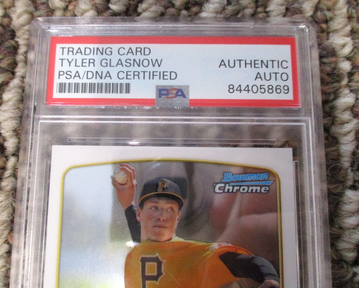 MLB Tyler Glasnow Pittsburgh Pirates Autographed Signed Topps BC Card 4 PSA Slab