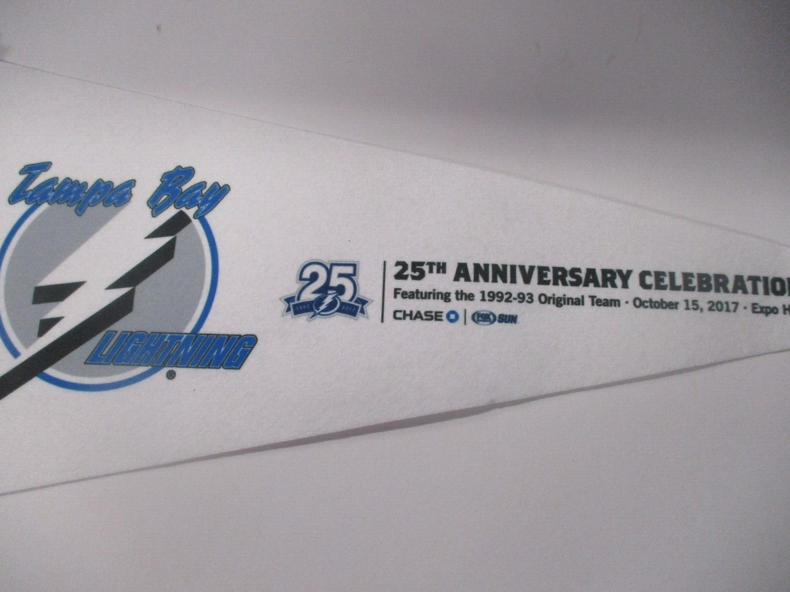 Tampa Bay Lightning 25th Anniversary Celebration Official Mini Pennant 18 inch