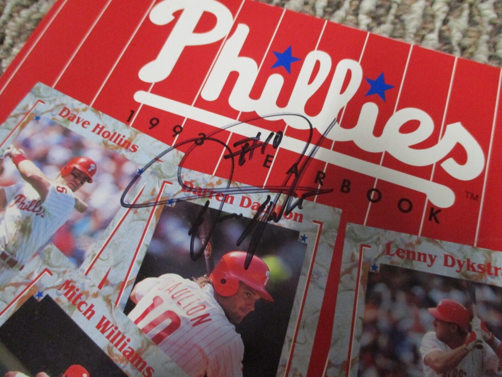 MLB Darren Daulton Autographed Signed 1993 Phillies Yearbook Magazine JSA COA