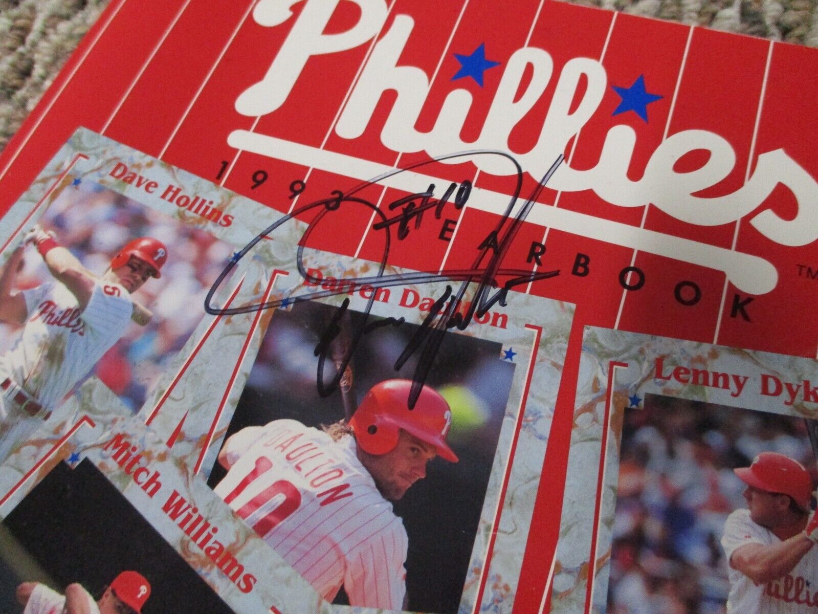 MLB Darren Daulton Autographed Signed 1993 Phillies Yearbook Magazine JSA COA