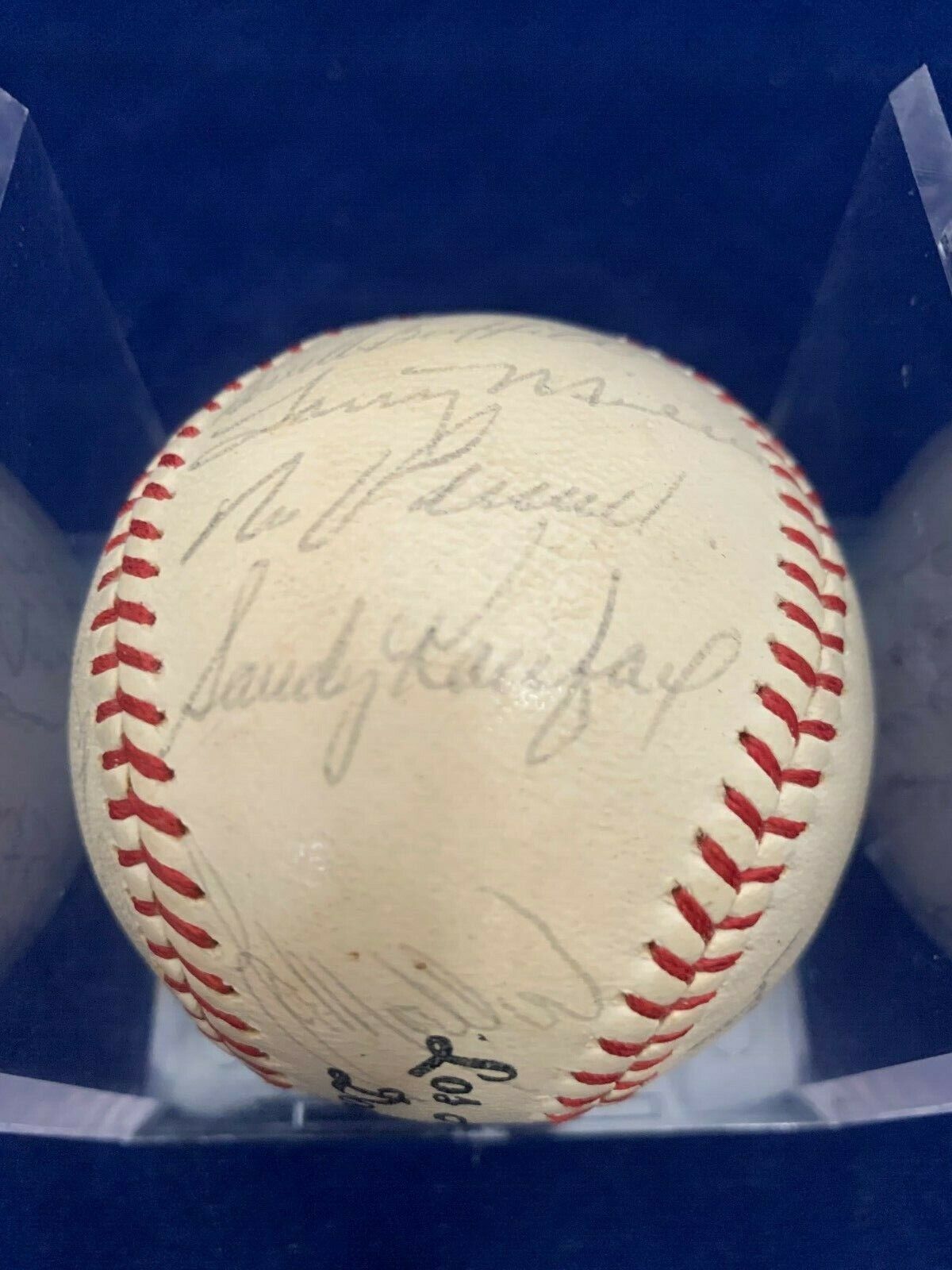 1964 LA Dodgers Team Signed Baseball Koufax Alston comes with JSA LOA