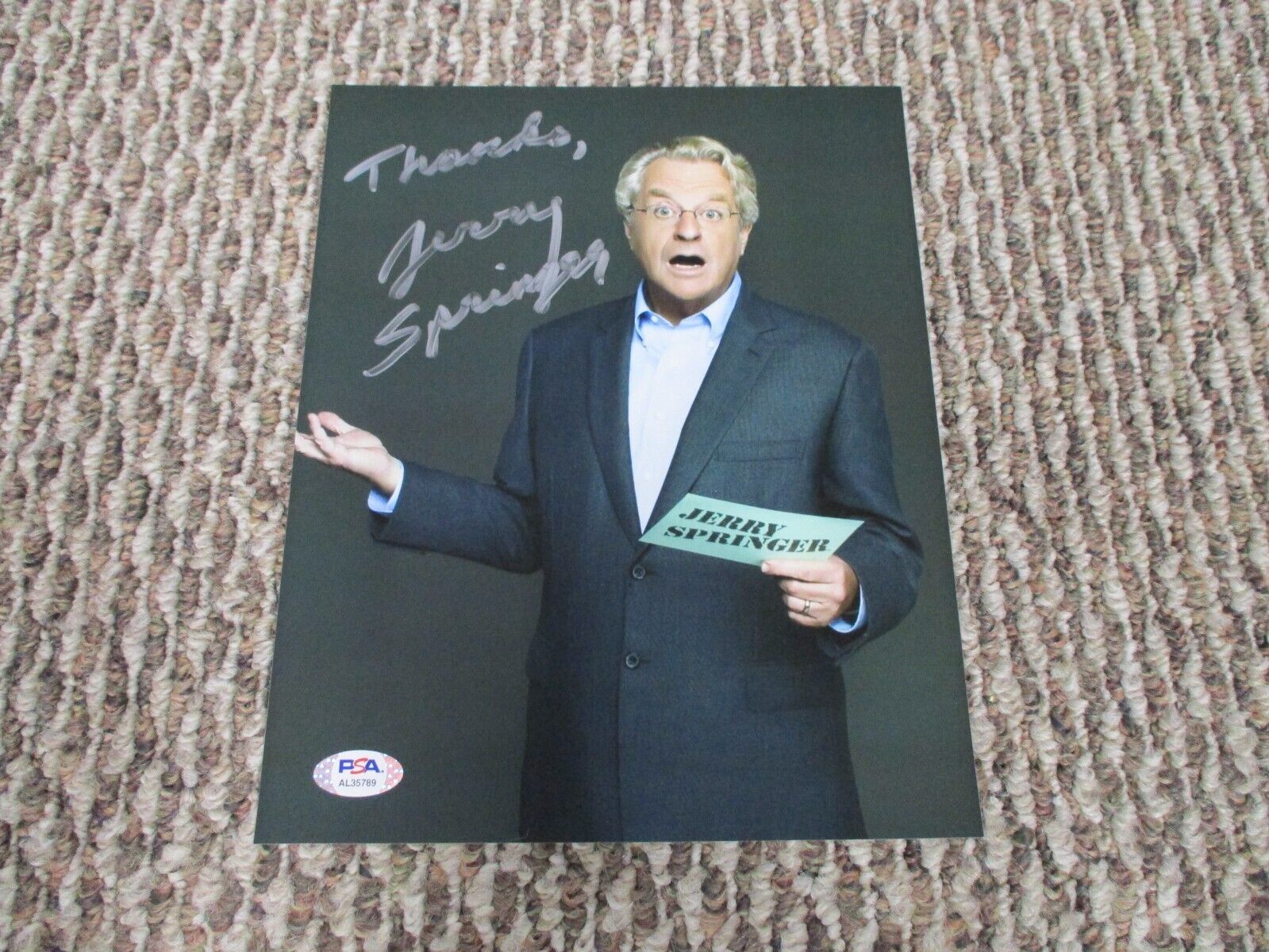 TV Host Jerry Springer Autographed Signed Jerry Springer Show 8x10 Photo PSACOA