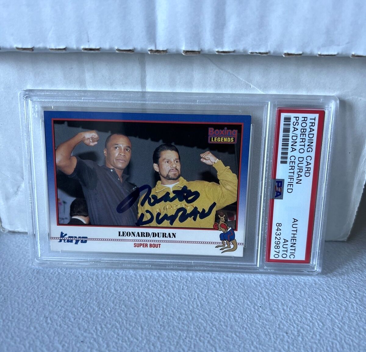 Roberto Duran "Boxing" Autographed Signed 1991 Kayo Boxing Legends Card PSA