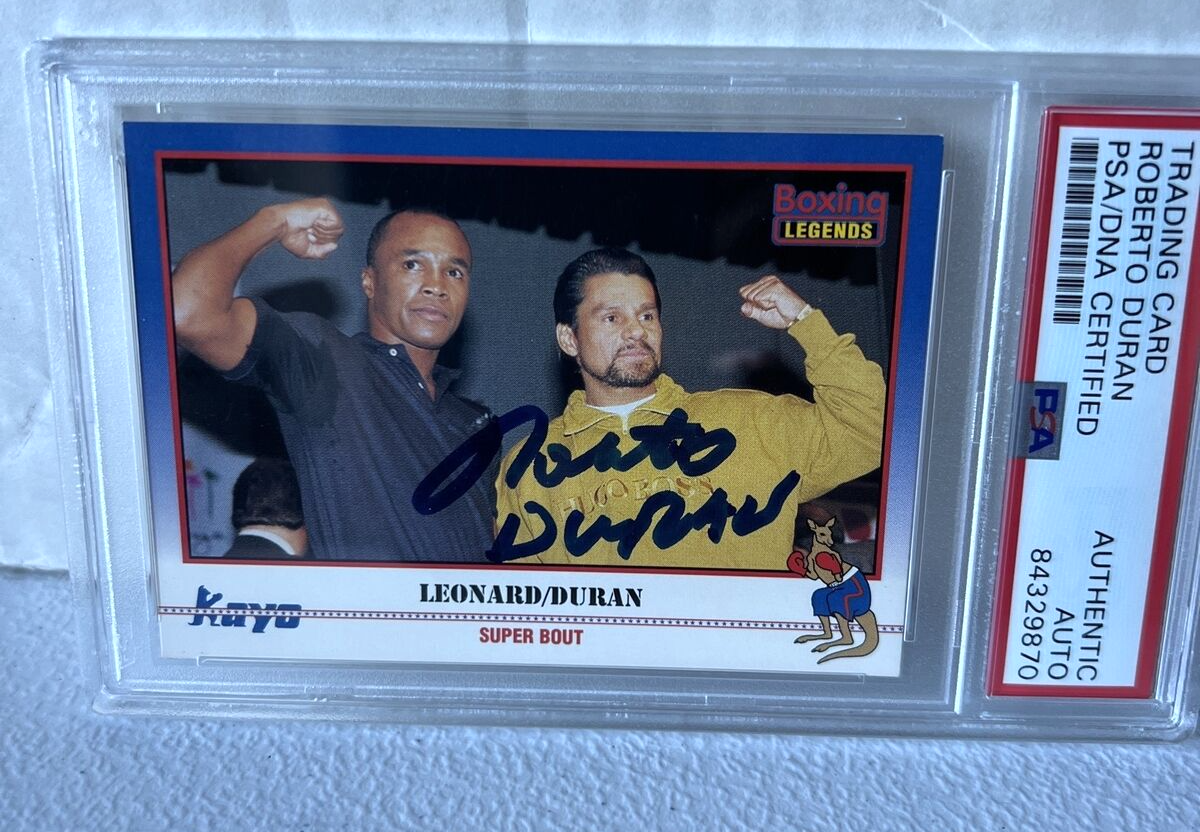 Roberto Duran "Boxing" Autographed Signed 1991 Kayo Boxing Legends Card PSA