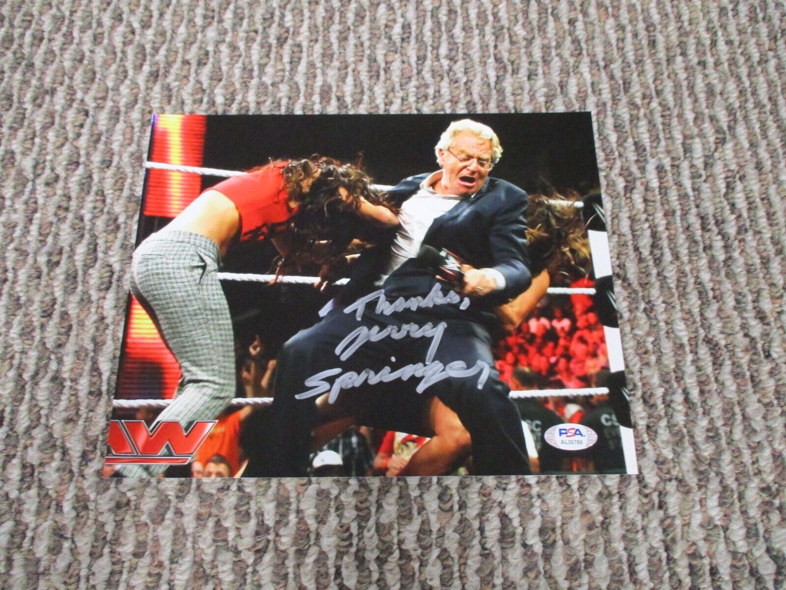 TV Host Jerry Springer Autographed Signed WWE Jerry Springer 8x10 Photo PSA COA