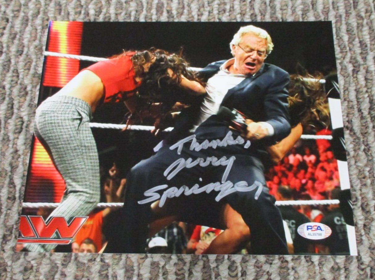 TV Host Jerry Springer Autographed Signed WWE Jerry Springer 8x10 Photo PSA COA