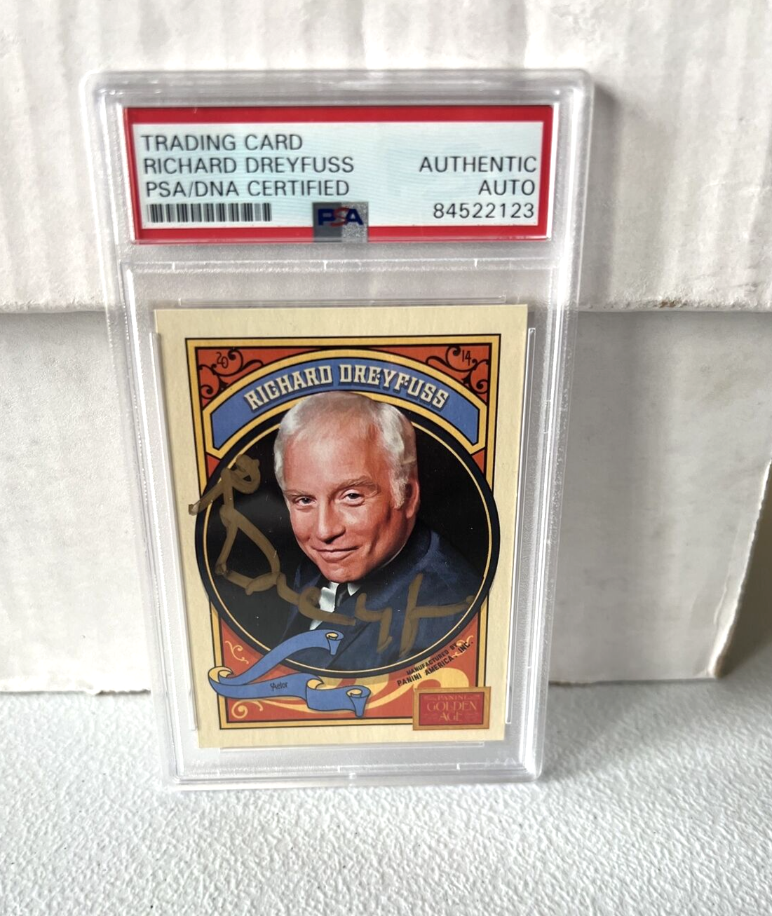 Richard Dreyfuss "Actor" Autographed Signed 2014 Panini Golden Age Card #125 PSA