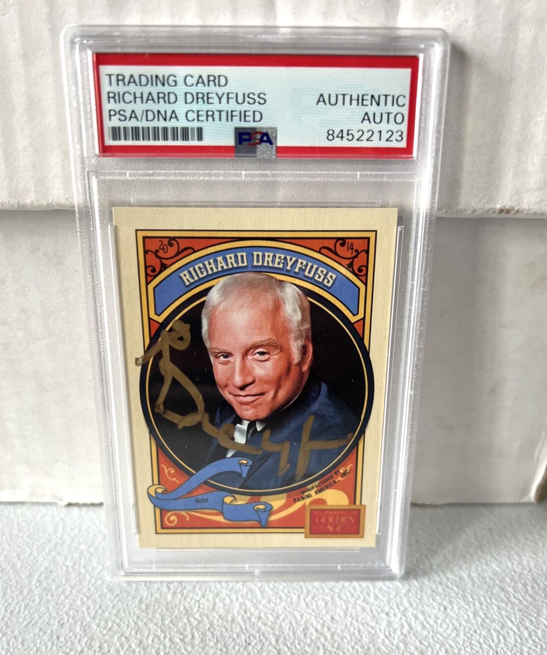 Richard Dreyfuss "Actor" Autographed Signed 2014 Panini Golden Age Card #125 PSA