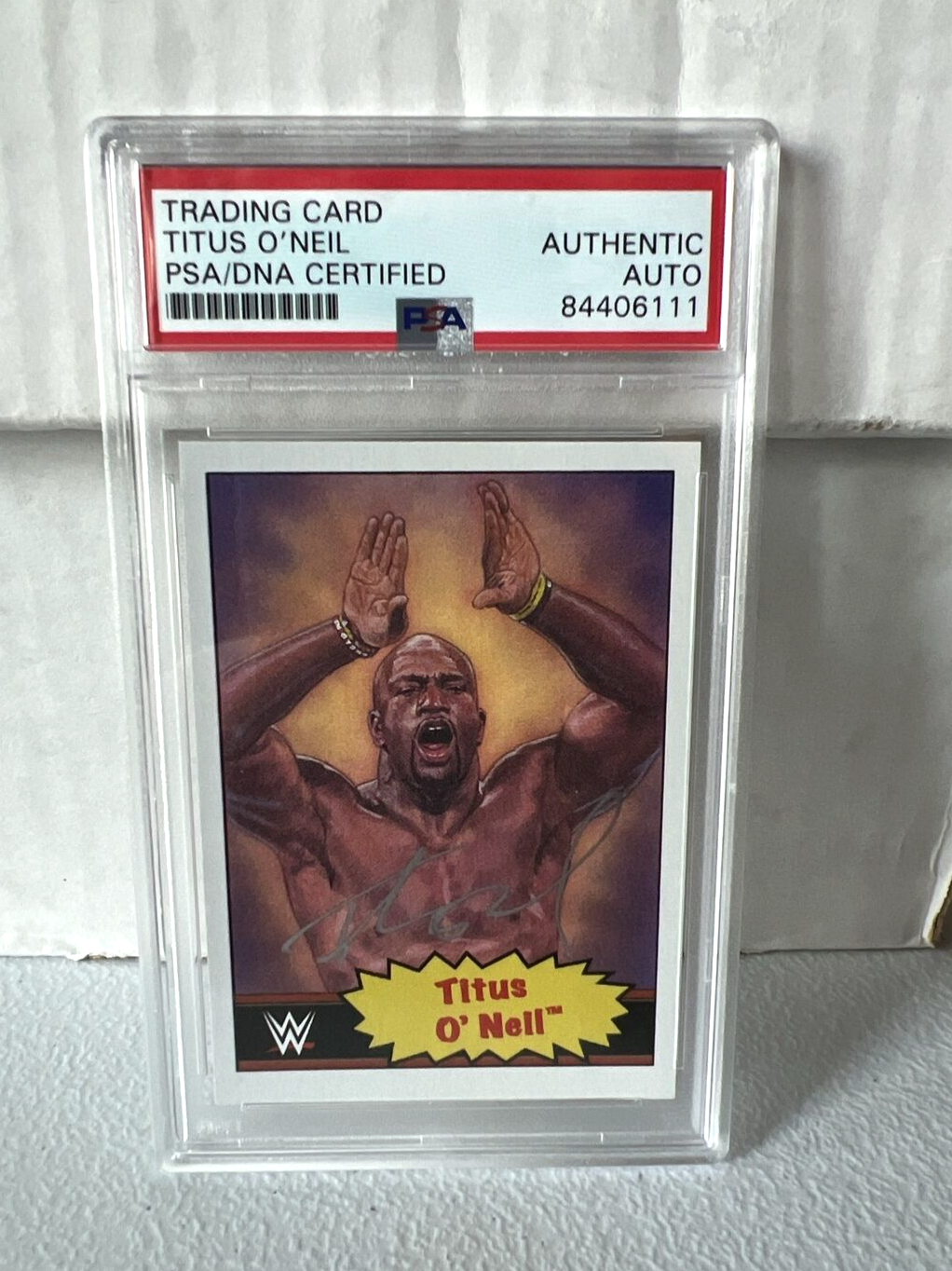 Titus O'Neil "Wrestler" Autographed Signed Topps 2021 WWE Trading Card PSA Auth