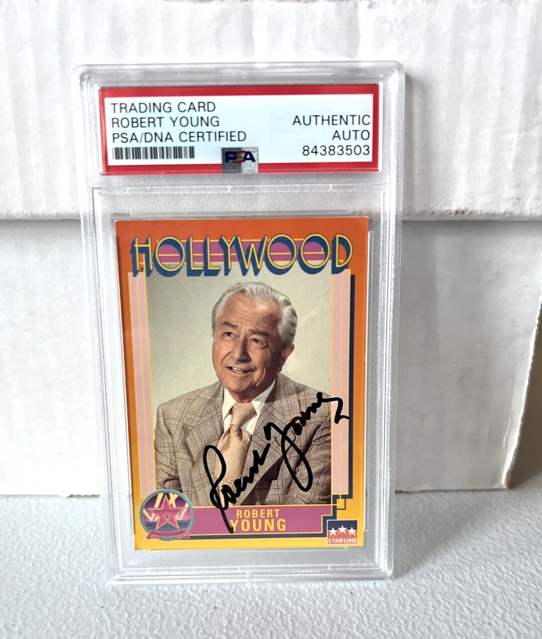 Robert Young "Actor" Autographed Signed 1991 Starline Hollywood Card #189 PSA