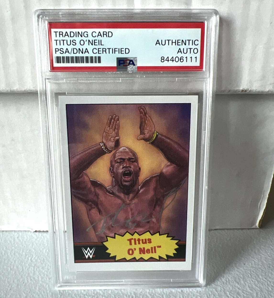 Titus O'Neil "Wrestler" Autographed Signed Topps 2021 WWE Trading Card PSA Auth