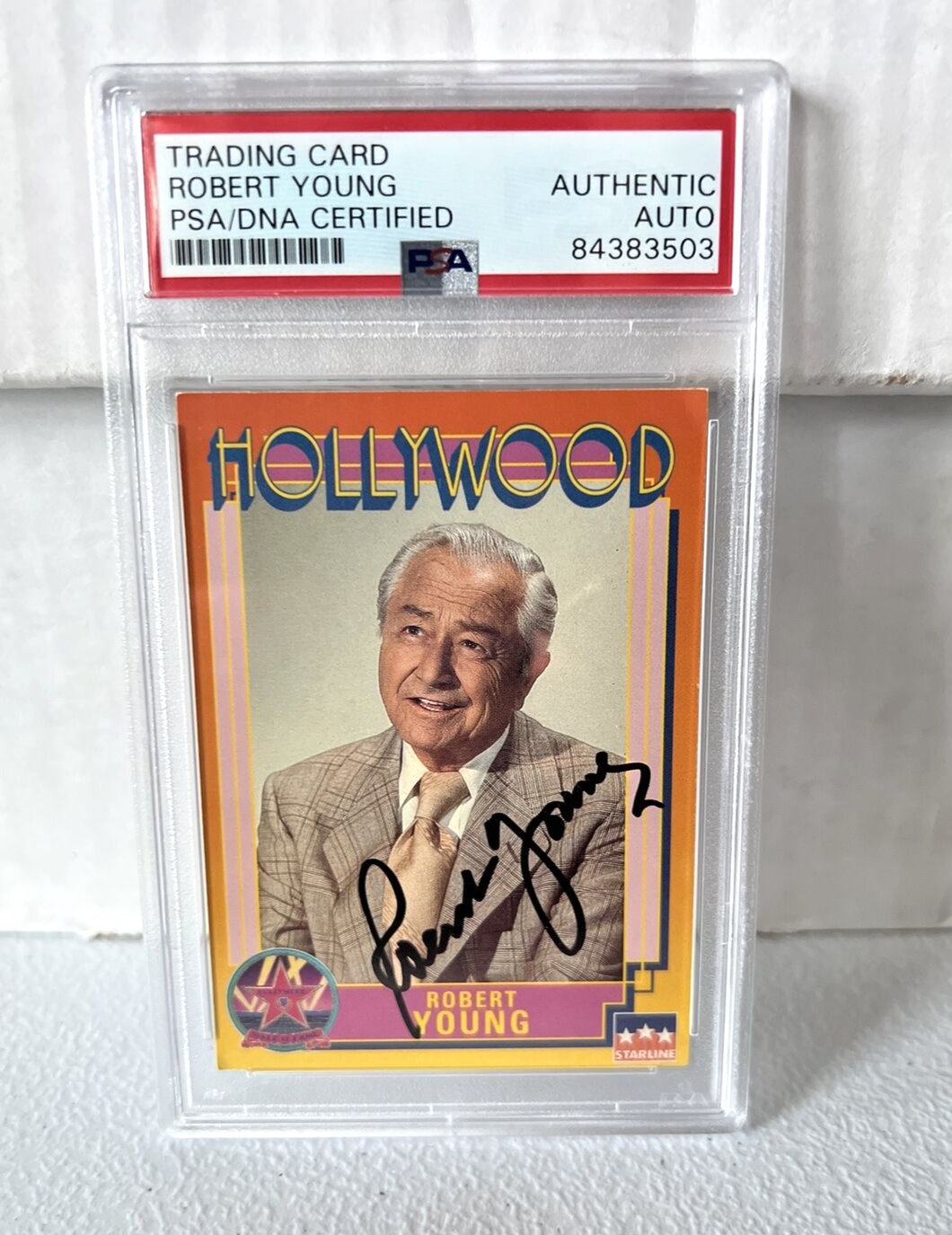 Robert Young "Actor" Autographed Signed 1991 Starline Hollywood Card #189 PSA