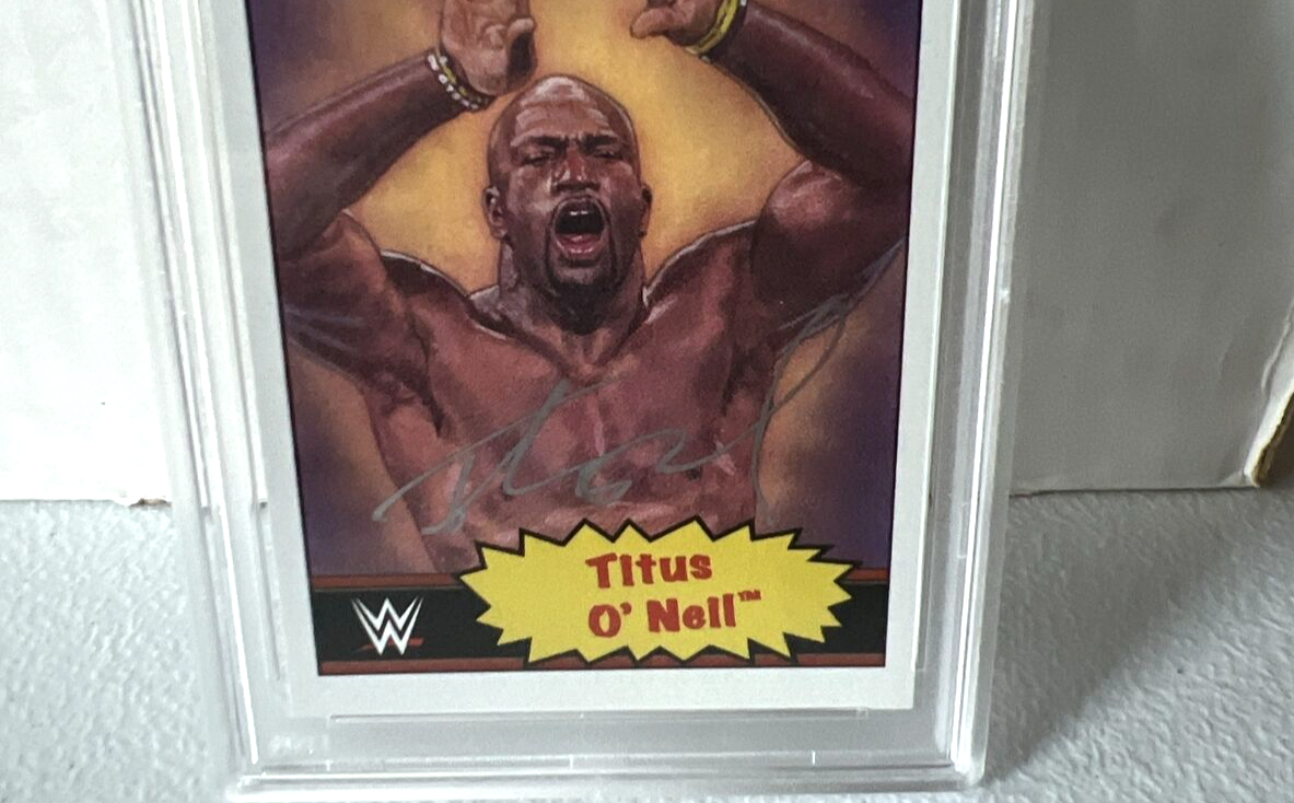 Titus O'Neil "Wrestler" Autographed Signed Topps 2021 WWE Trading Card PSA Auth