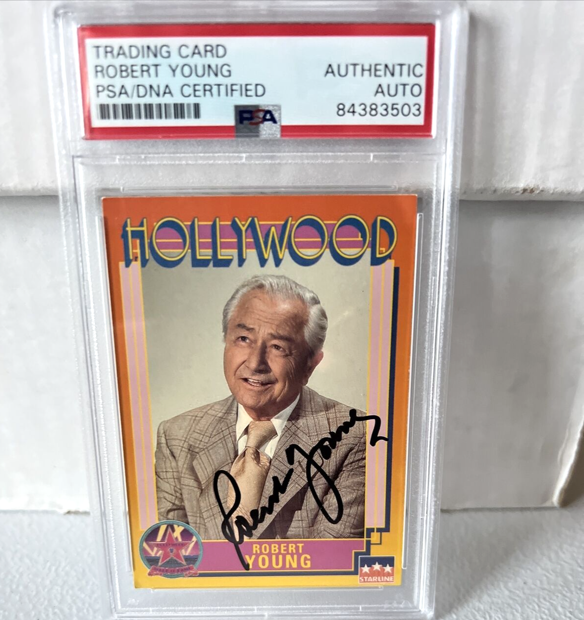 Robert Young "Actor" Autographed Signed 1991 Starline Hollywood Card #189 PSA