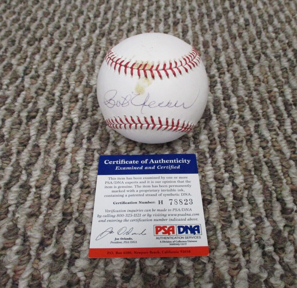 MLB Bob Uecker Brewers Autographed Signed Rawlings Baseball PSA COA #H78823