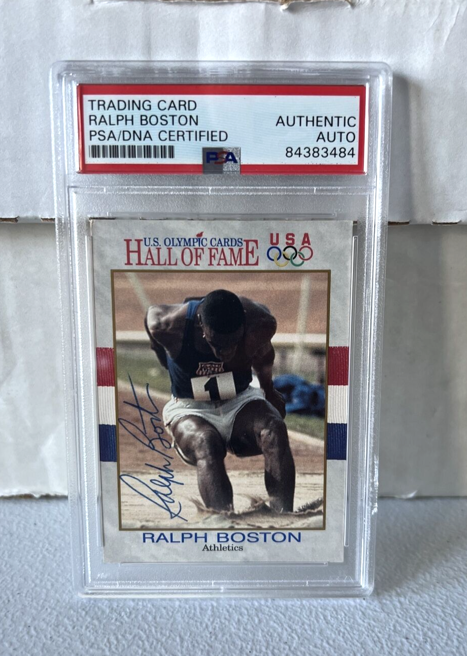 Ralph Boston USA "Long Jump" Autographed Signed 1991 Impel Olympics Card #31 PSA