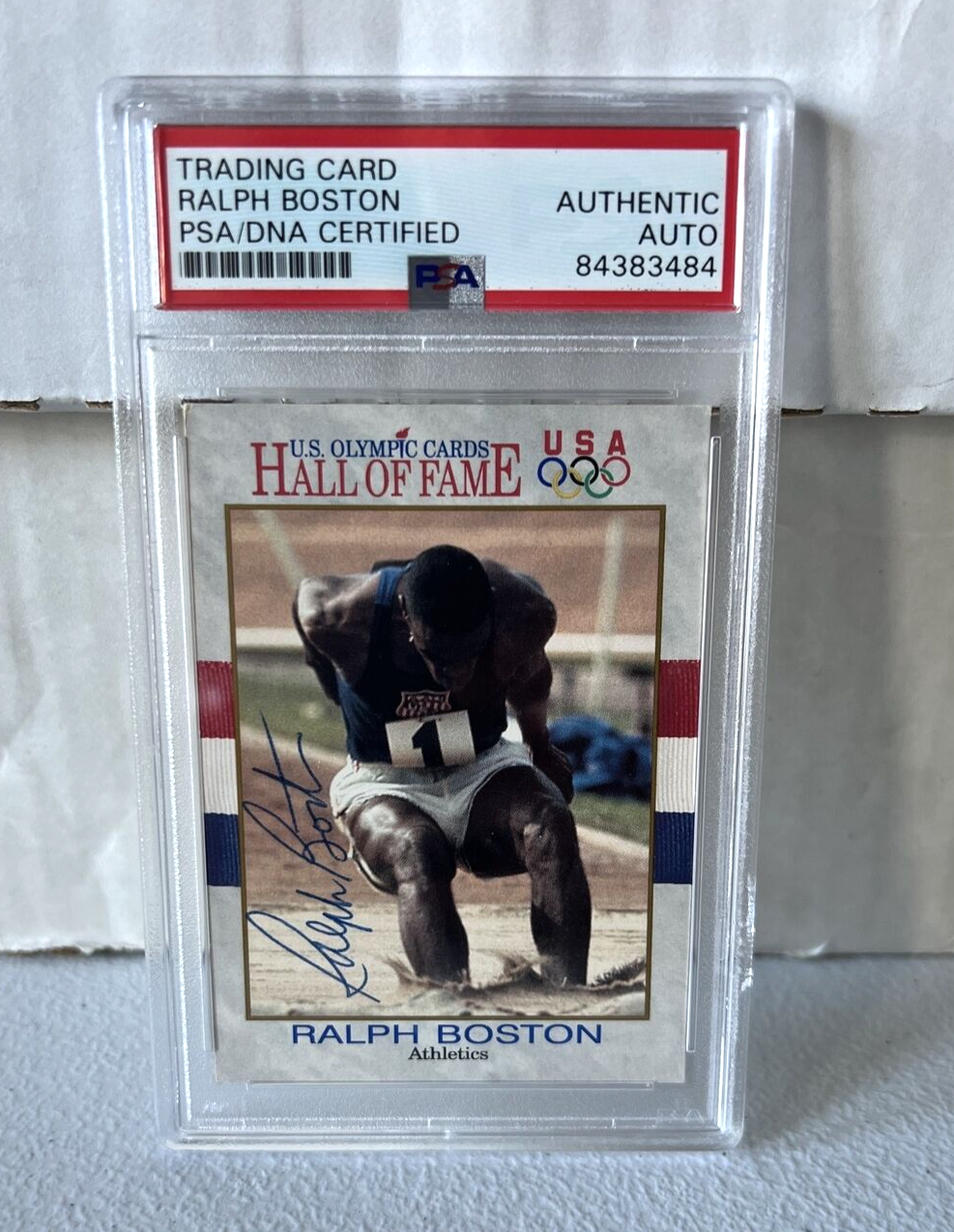 Ralph Boston USA "Long Jump" Autographed Signed 1991 Impel Olympics Card #31 PSA