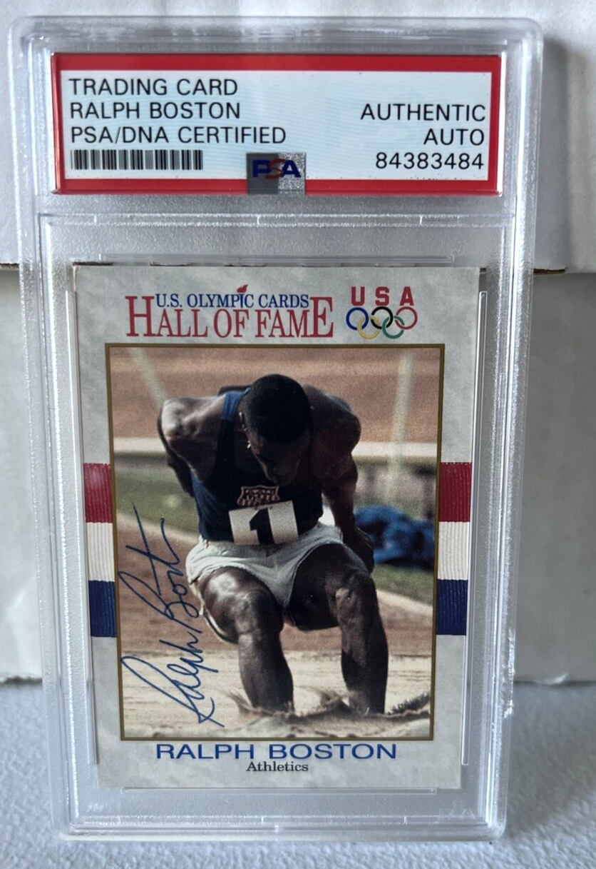 Ralph Boston USA "Long Jump" Autographed Signed 1991 Impel Olympics Card #31 PSA