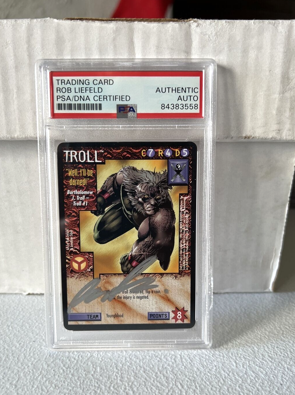 Rob Liefeld "Artist" Autographed Signed Wild Storms Playing Card 8 Troll PSA