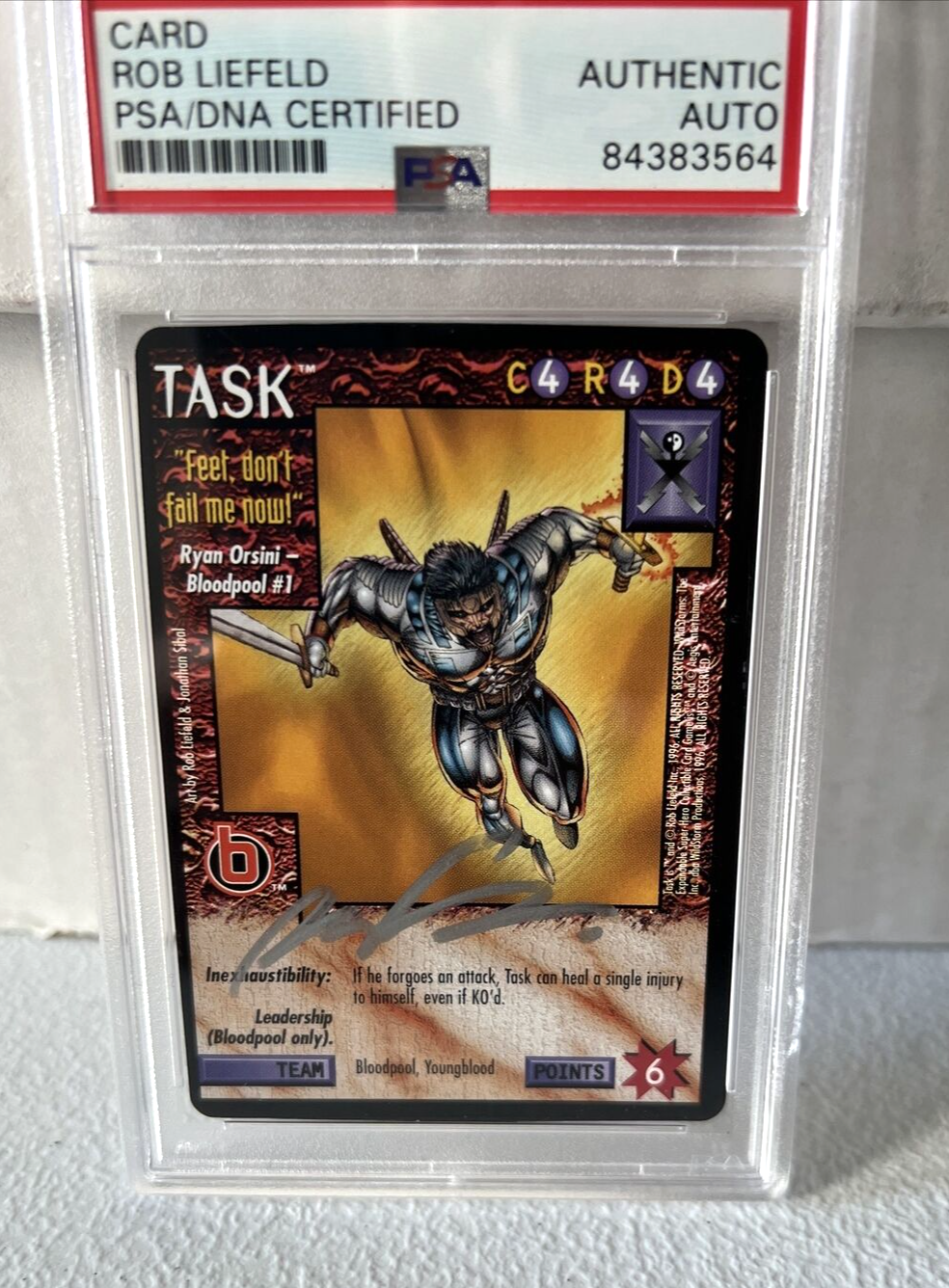 Rob Liefeld "Artist" Autographed Signed Wild Storms Task Playing Card PSA Auth