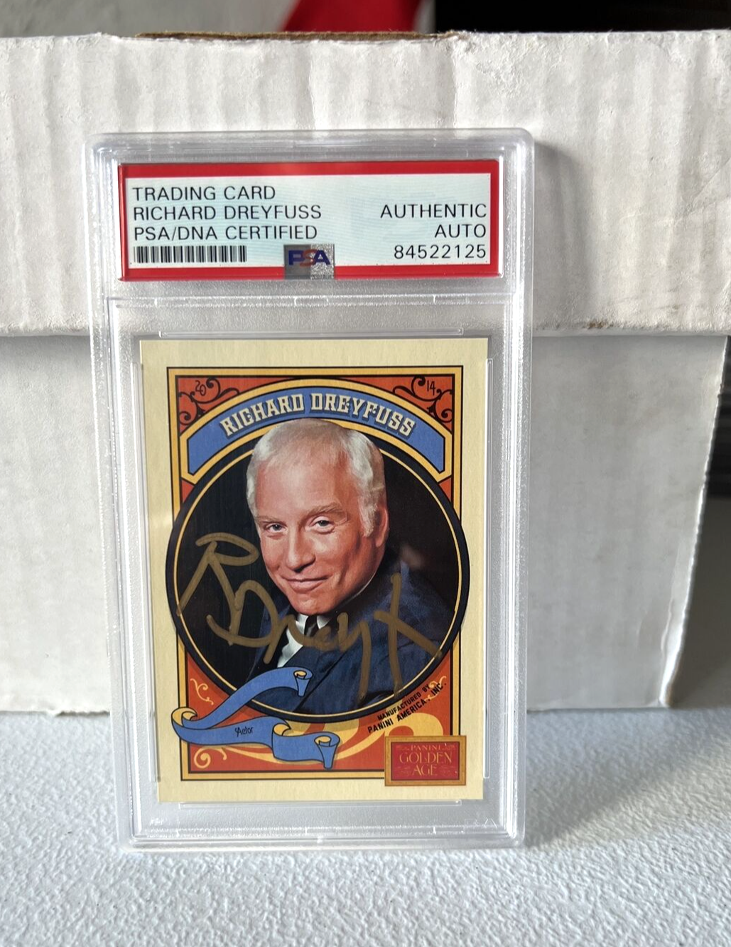 Richard Dreyfuss "Actor" Autographed Signed 2014 Panini Golden Age Card #125 PSA