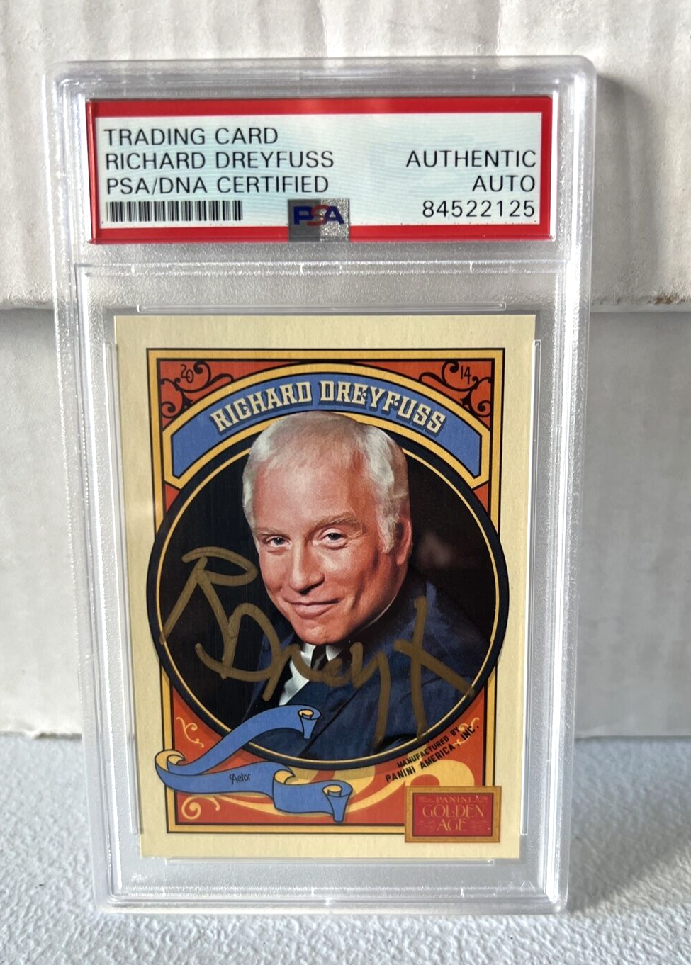 Richard Dreyfuss "Actor" Autographed Signed 2014 Panini Golden Age Card #125 PSA