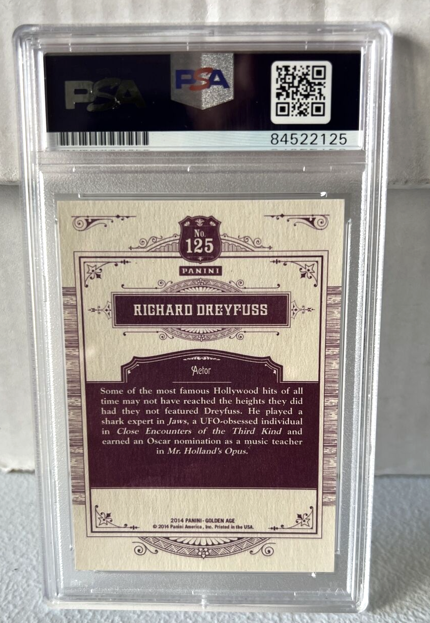 Richard Dreyfuss "Actor" Autographed Signed 2014 Panini Golden Age Card #125 PSA