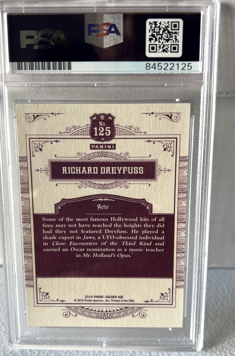 Richard Dreyfuss "Actor" Autographed Signed 2014 Panini Golden Age Card #125 PSA