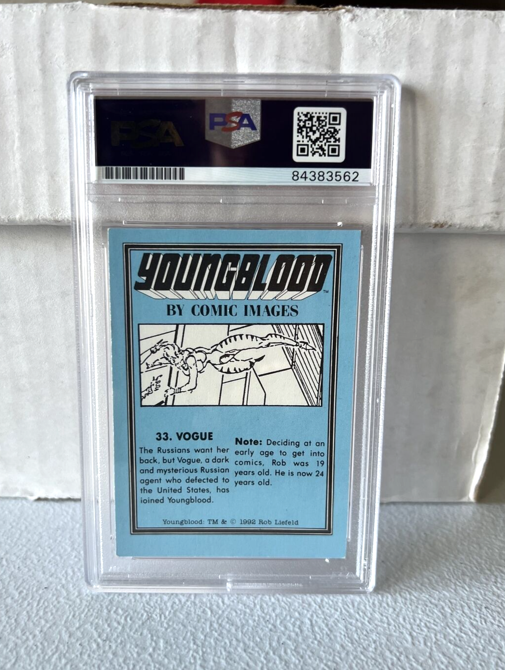 Rob Liefeld "Artist" Autographed Signed 1992 Youngblood Trading Card #33 PSA