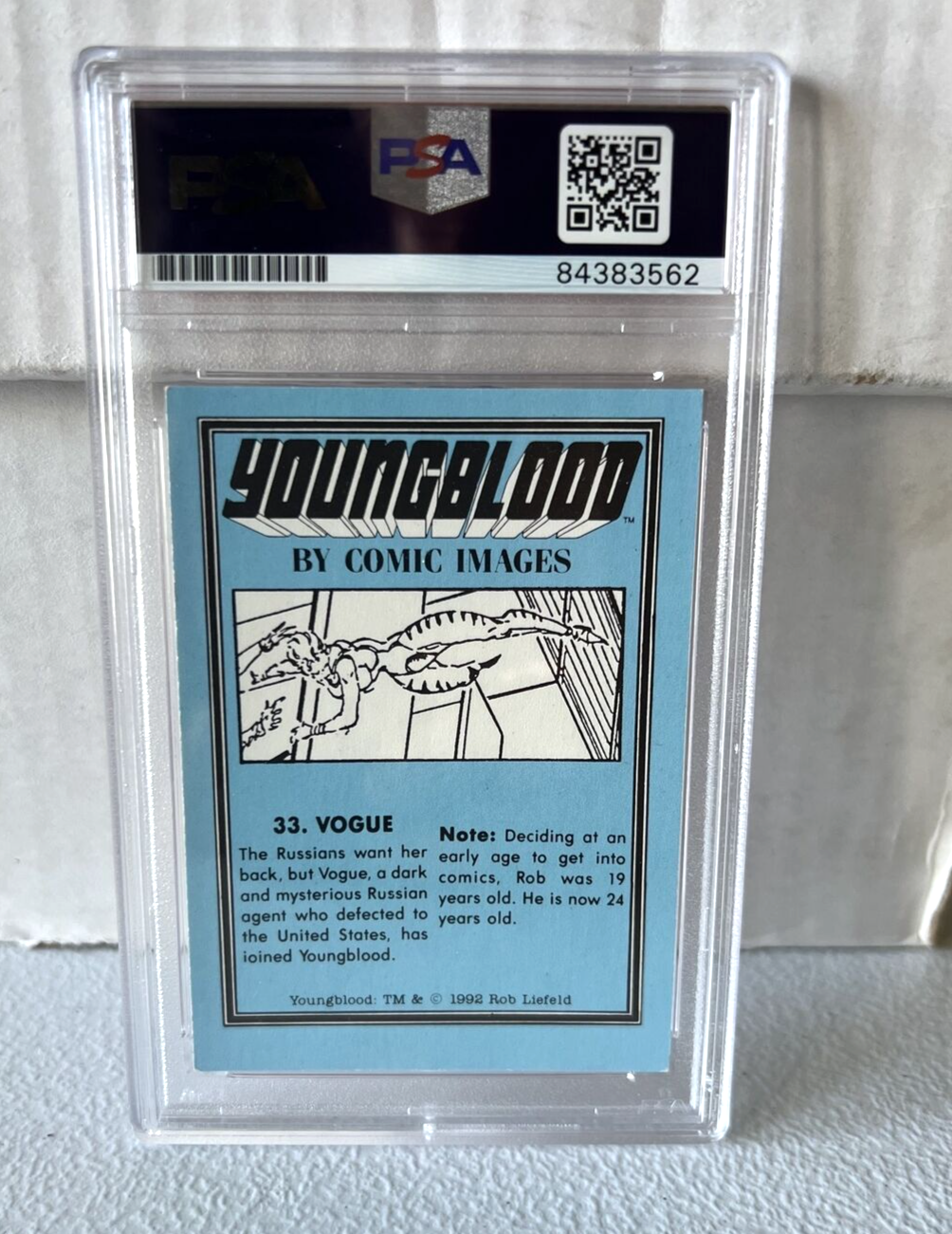 Rob Liefeld "Artist" Autographed Signed 1992 Youngblood Trading Card #33 PSA