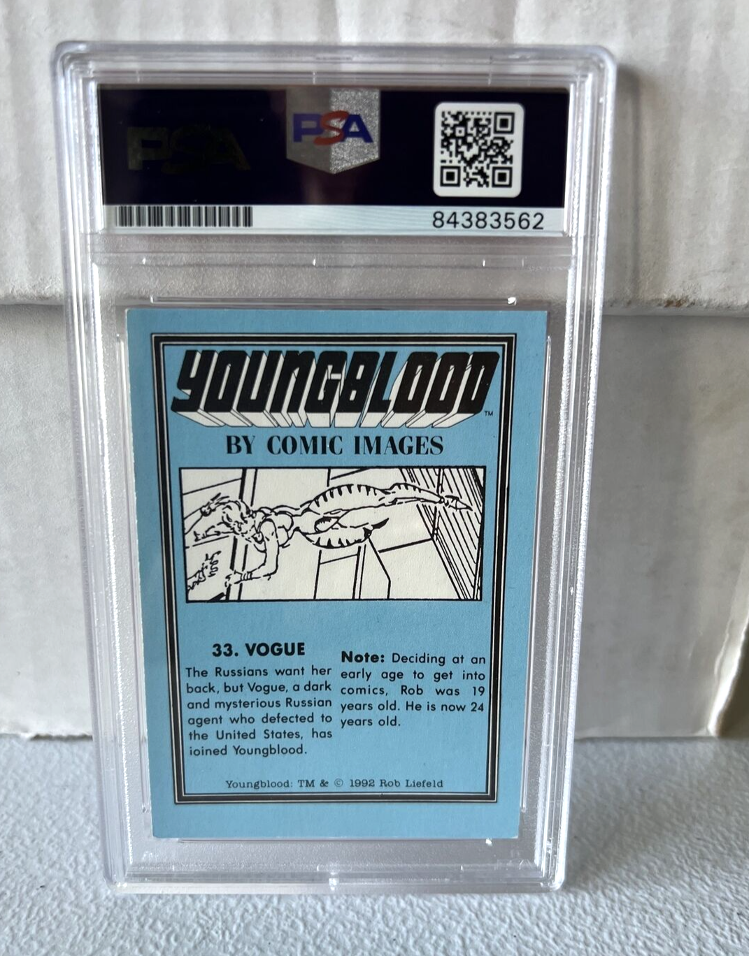 Rob Liefeld "Artist" Autographed Signed 1992 Youngblood Trading Card #33 PSA