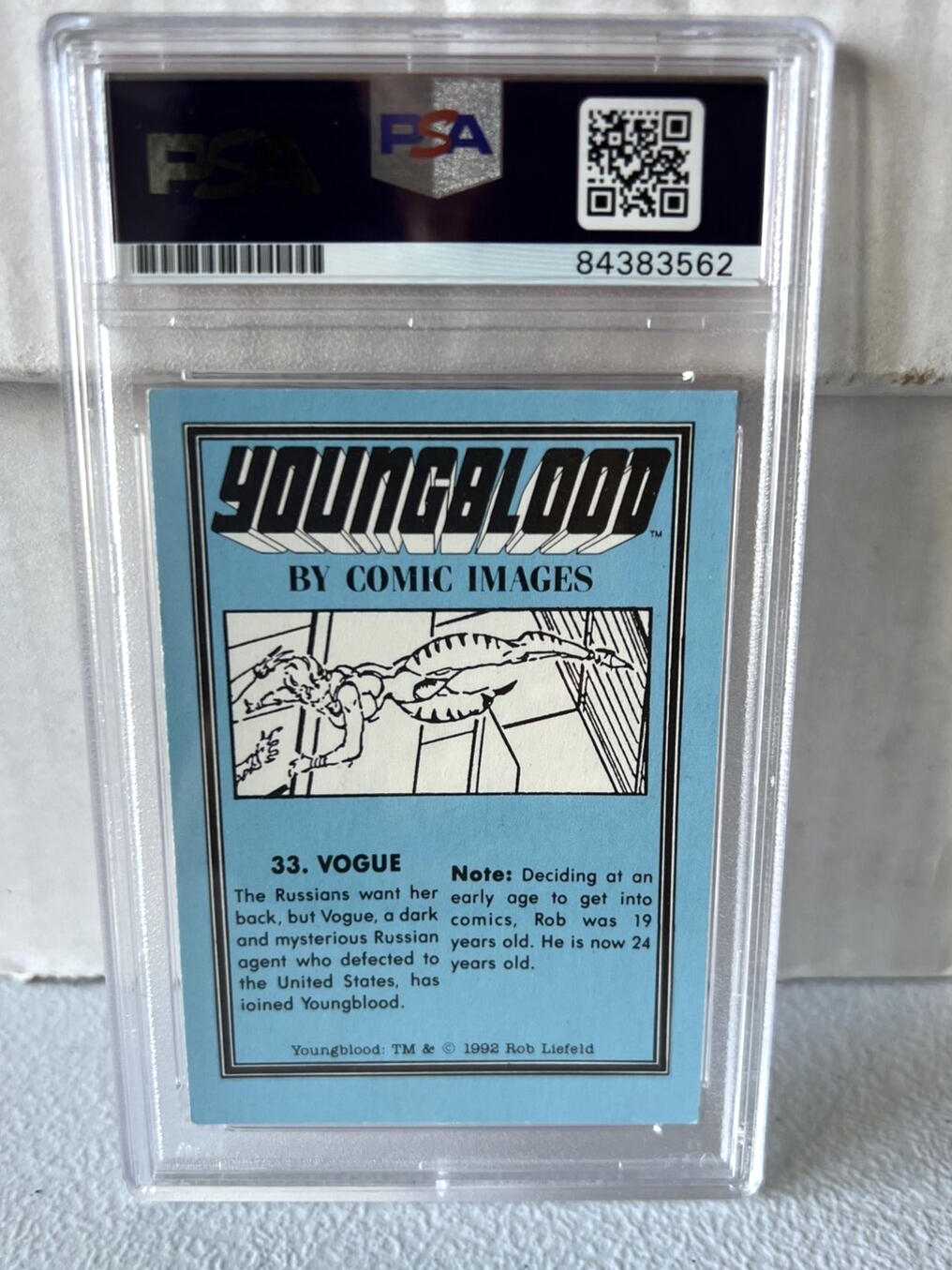 Rob Liefeld "Artist" Autographed Signed 1992 Youngblood Trading Card #33 PSA