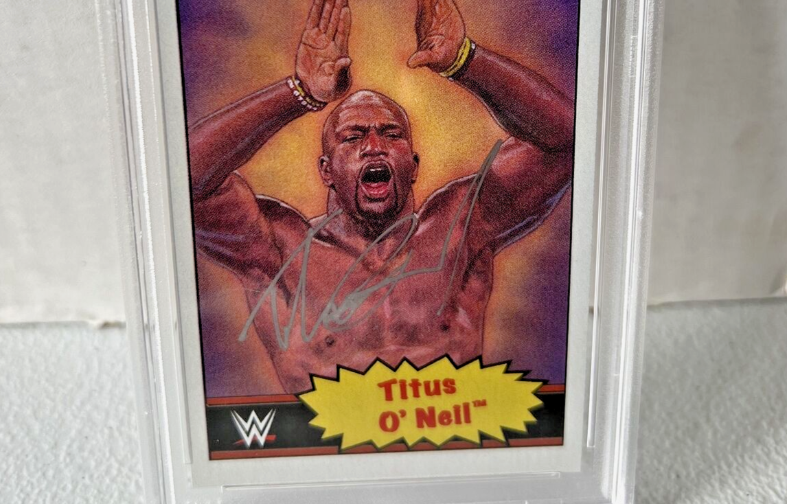 Titus O'Neil "Wrestler" Autographed Signed WWE 2021 Topps Trading Card #21 PSA 5