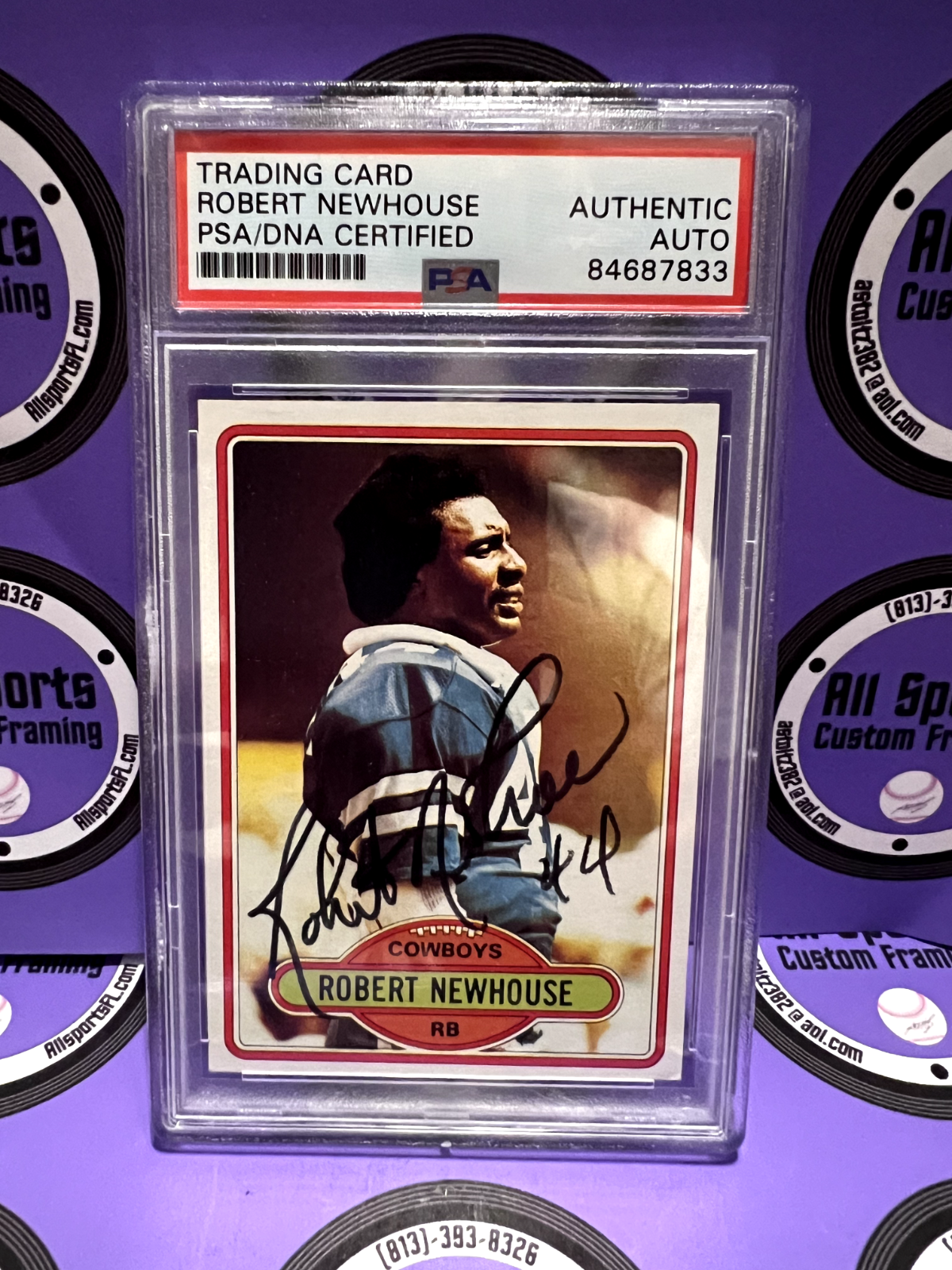 Robert Newhouse Autographed Signed 1980 NFL Topps Football Card #413 PSA Cert