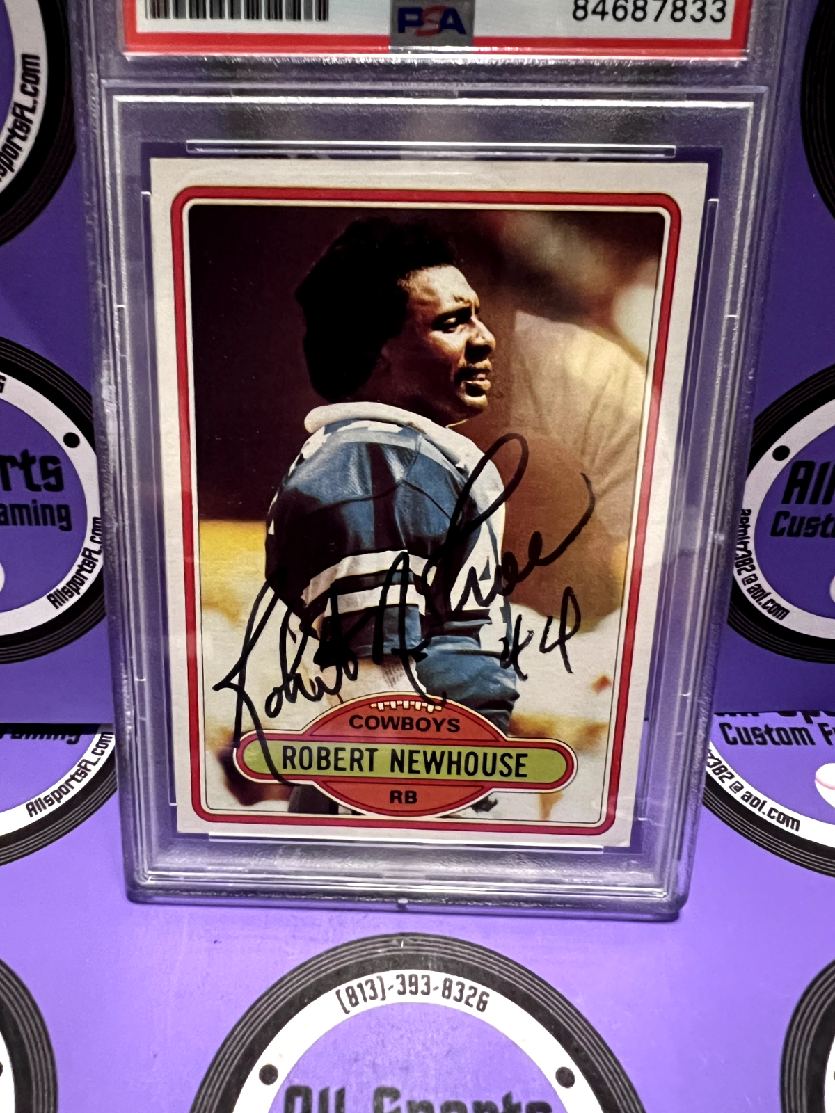 Robert Newhouse Autographed Signed 1980 NFL Topps Football Card #413 PSA Cert