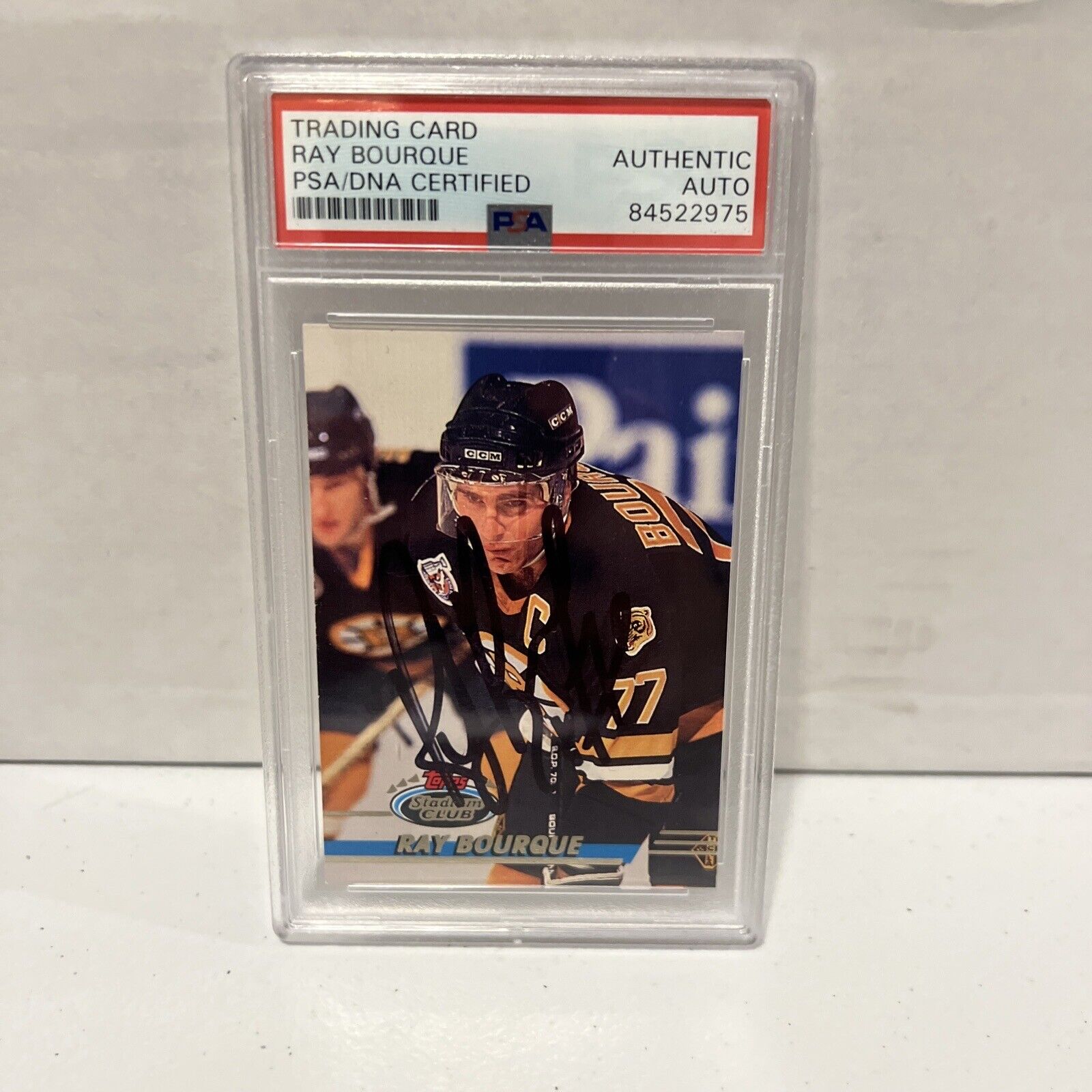 Ray Bourque Autographed Signed 1993 Topps Stadium Club Card #160 PSA Auth Slab