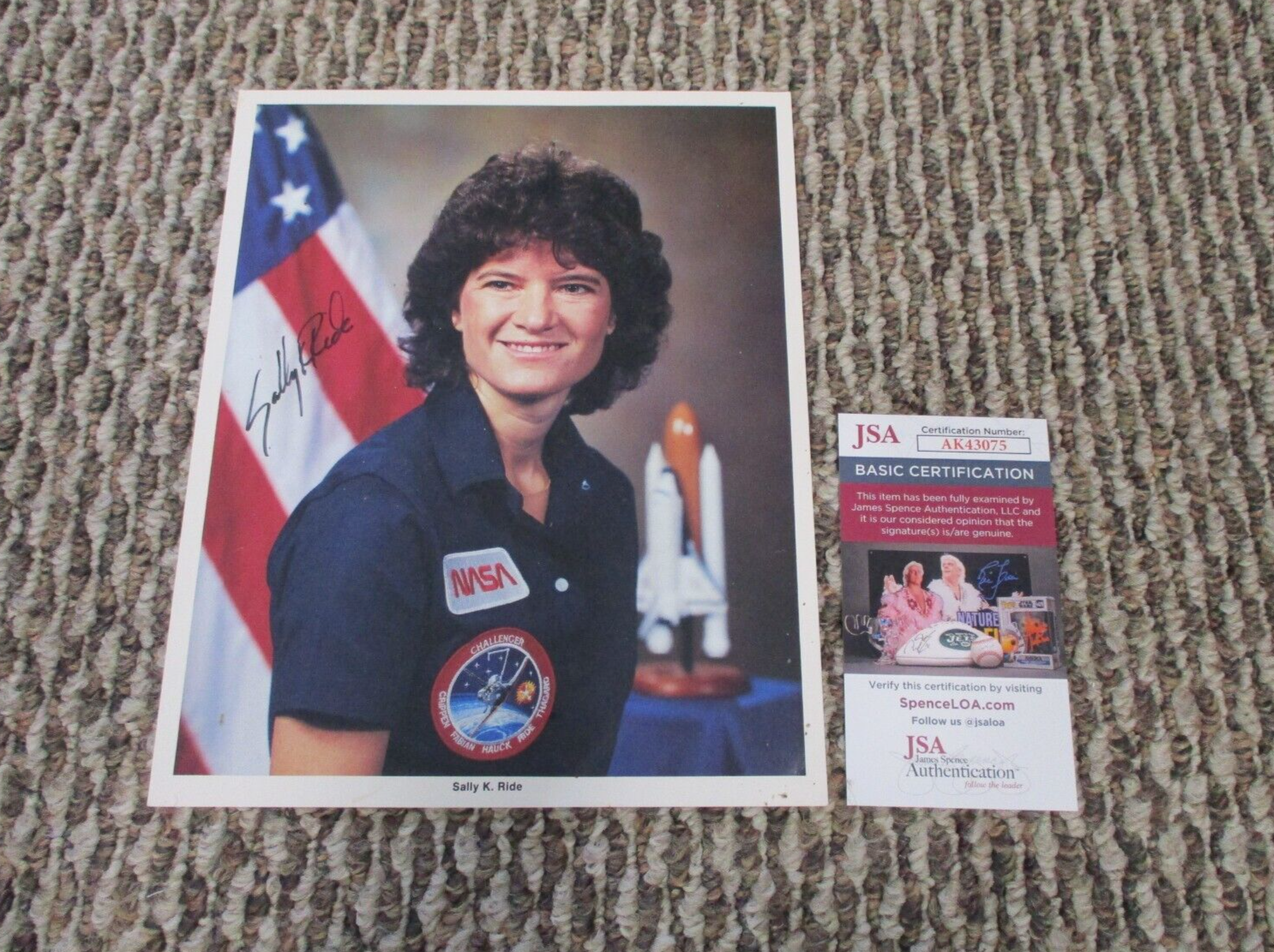 NASA Astronaut Sally Ride Autographed Signed NASA Licensed 8x10 Photo JSA COA