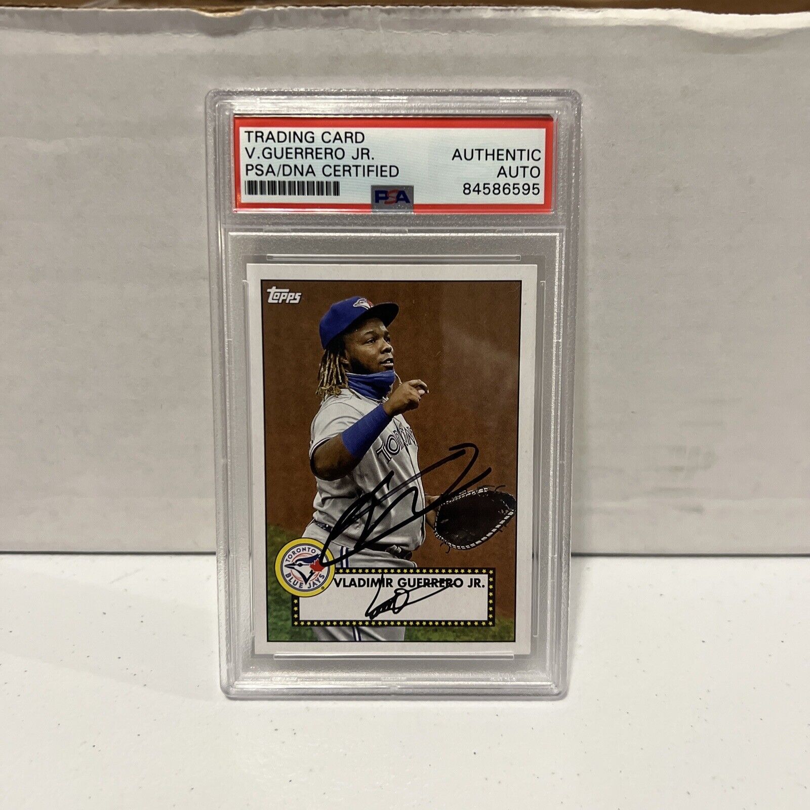 Vladimir Guerrero Jr. Autographed Signed 2021 Topps Card #T52-46 PSA Auth Slab