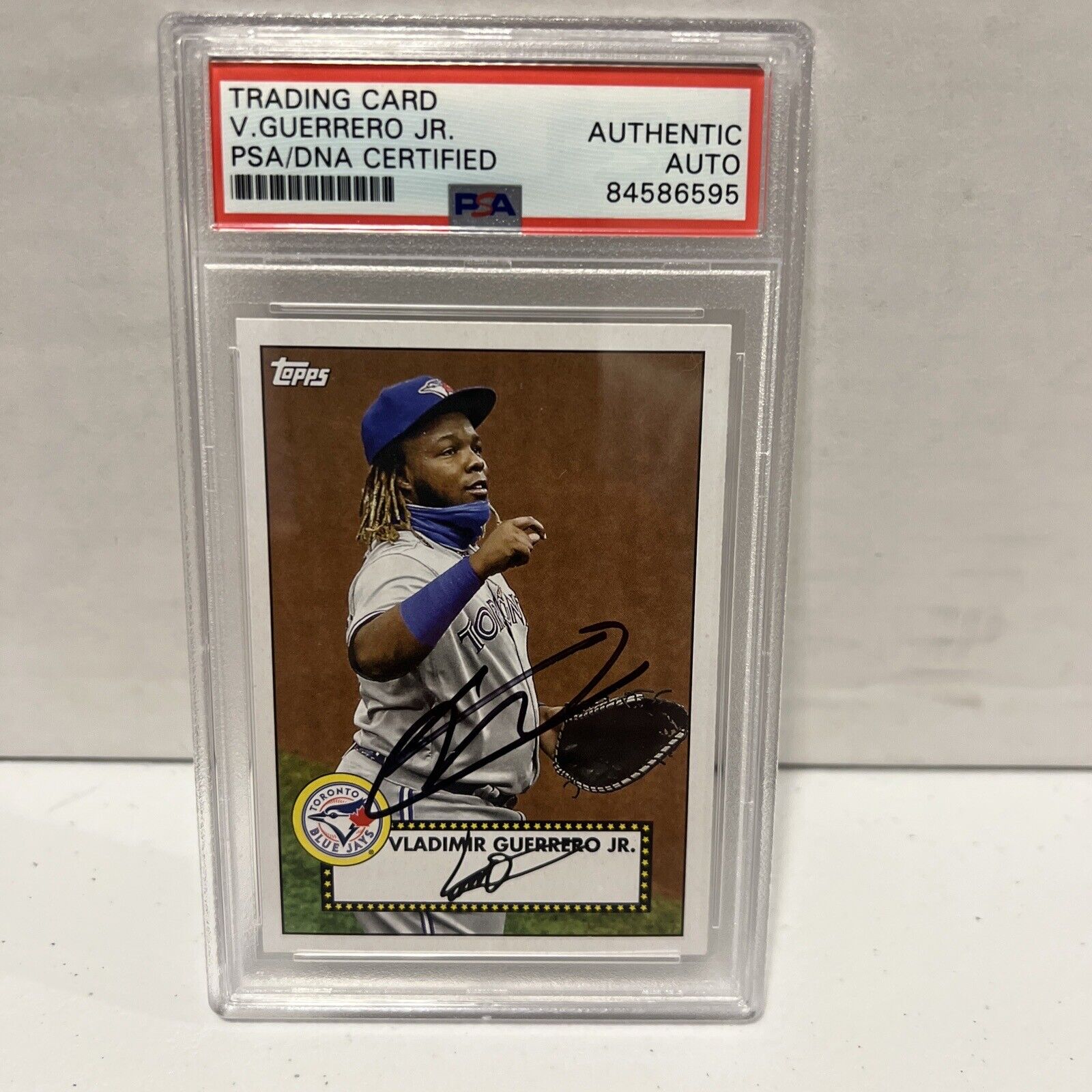 Vladimir Guerrero Jr. Autographed Signed 2021 Topps Card #T52-46 PSA Auth Slab