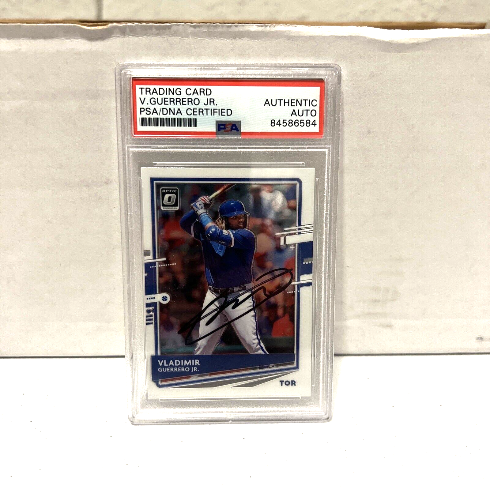 Vladimir Guerrero Jr. Autographed Signed 2020 Panini Card #123 PSA Auth Slab