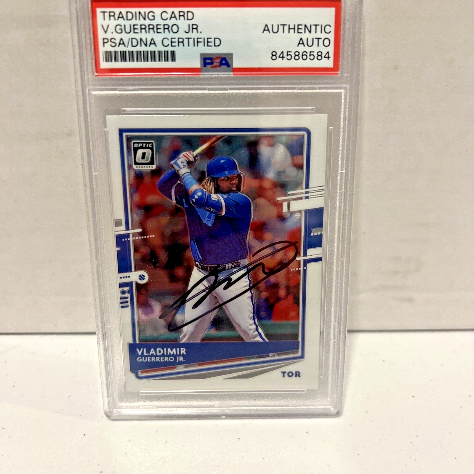 Vladimir Guerrero Jr. Autographed Signed 2020 Panini Card #123 PSA Auth Slab