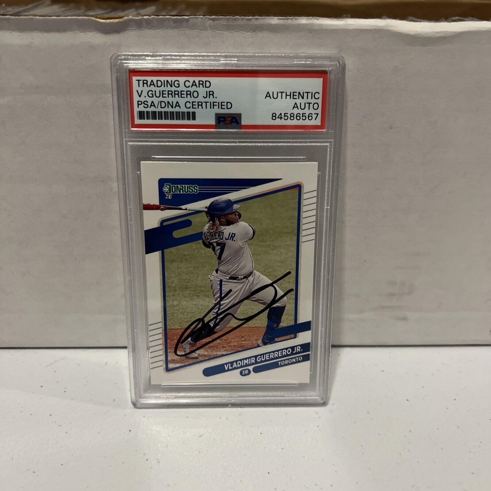 Vladimir Guerrero Jr. Autographed Signed 2021 Panini Card #179 PSA Auth Slab