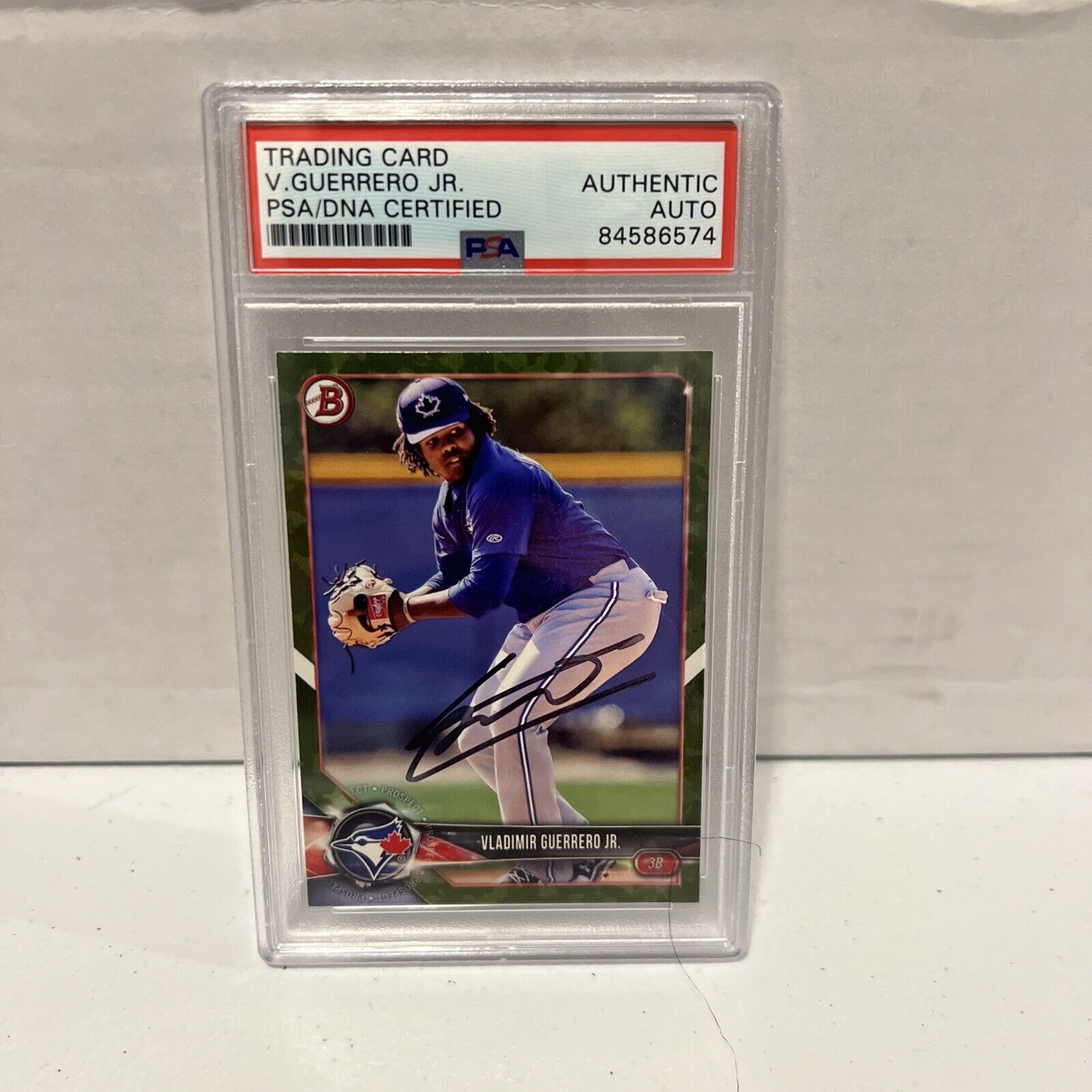 Vladimir Guerrero Jr. Autographed Signed 2018 Topps Card #BP150 PSA Auth Slab