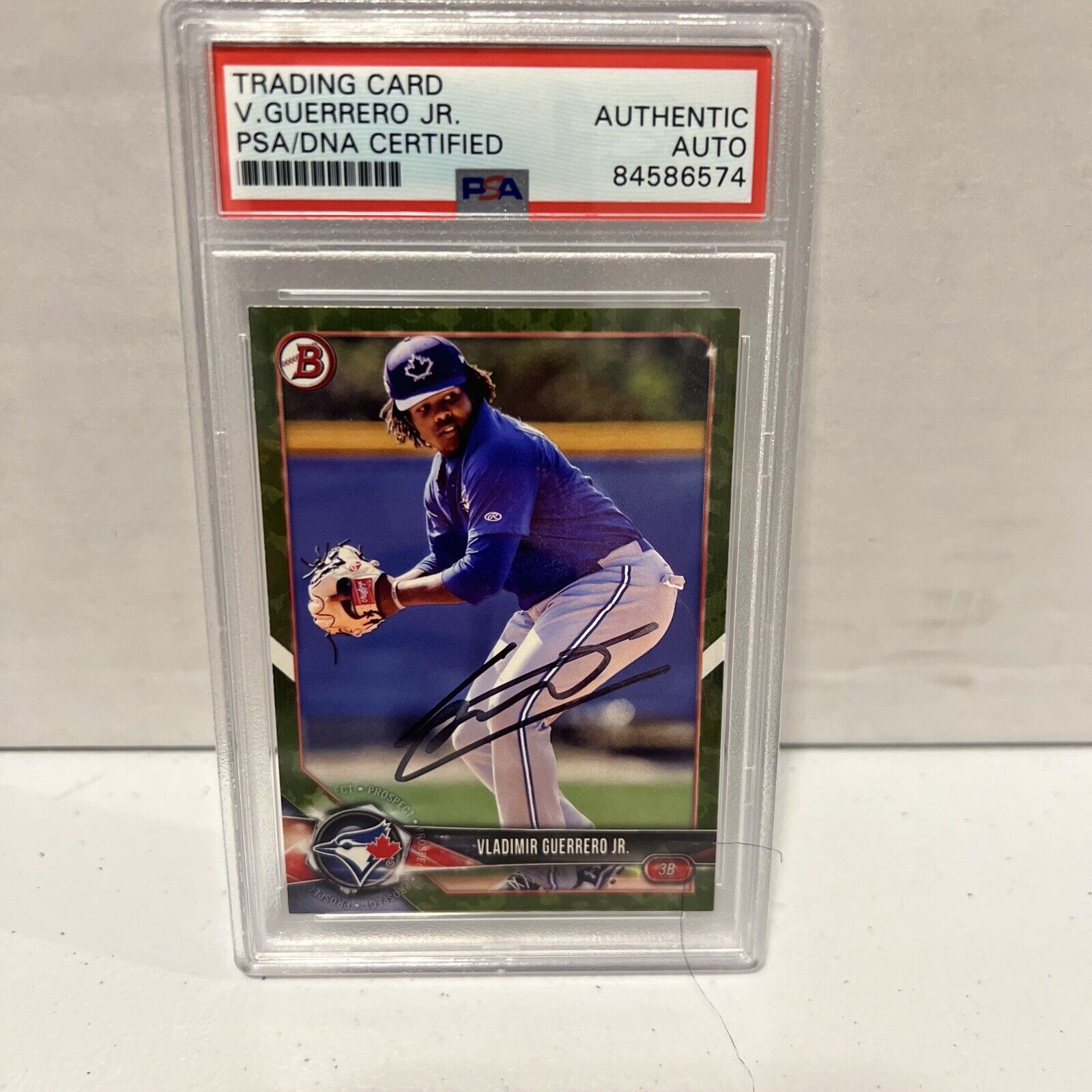 Vladimir Guerrero Jr. Autographed Signed 2018 Topps Card #BP150 PSA Auth Slab