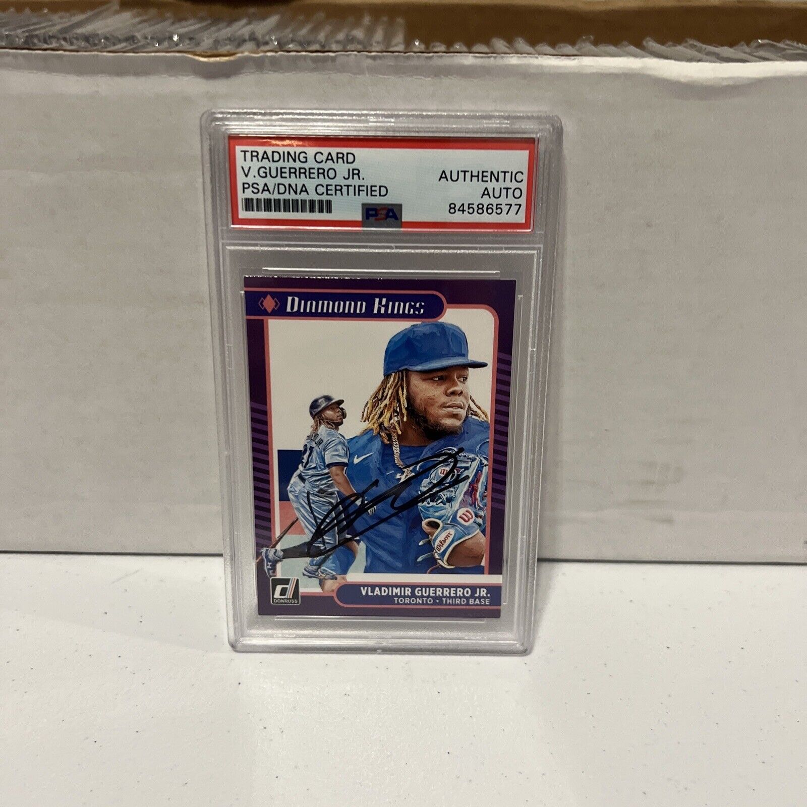 Vladimir Guerrero Jr. Autographed Signed 2021 Panini DK Card #3 PSA Auth Slab